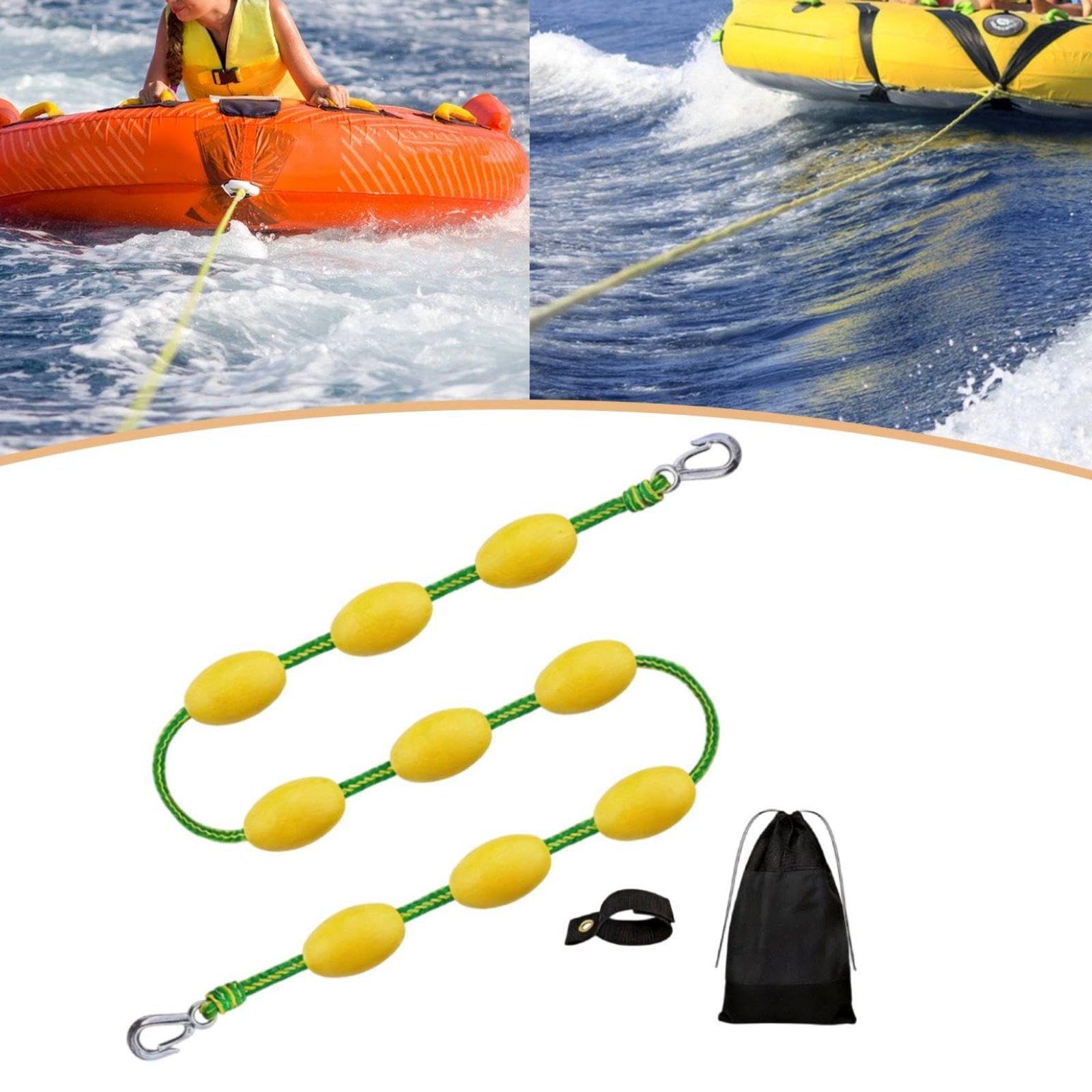 Amagogo Corda Galleggiante per Il Traino di Barche, Fune per Il Traino di Kayak, Robusta Corda Gonfiabile Lunga 18 M, Versatile per Sport Acquatici, Barche da