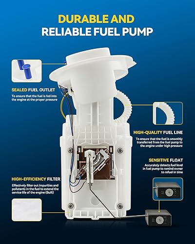 Miniatura 257 de PHILTOP FG0931 Conjunto de bomba de combustible eléctrica compatible con Sequoia 4.6L 2008-2019, Tundra 4.6L 2007-2021, reemplaza SP9010M, E8869M