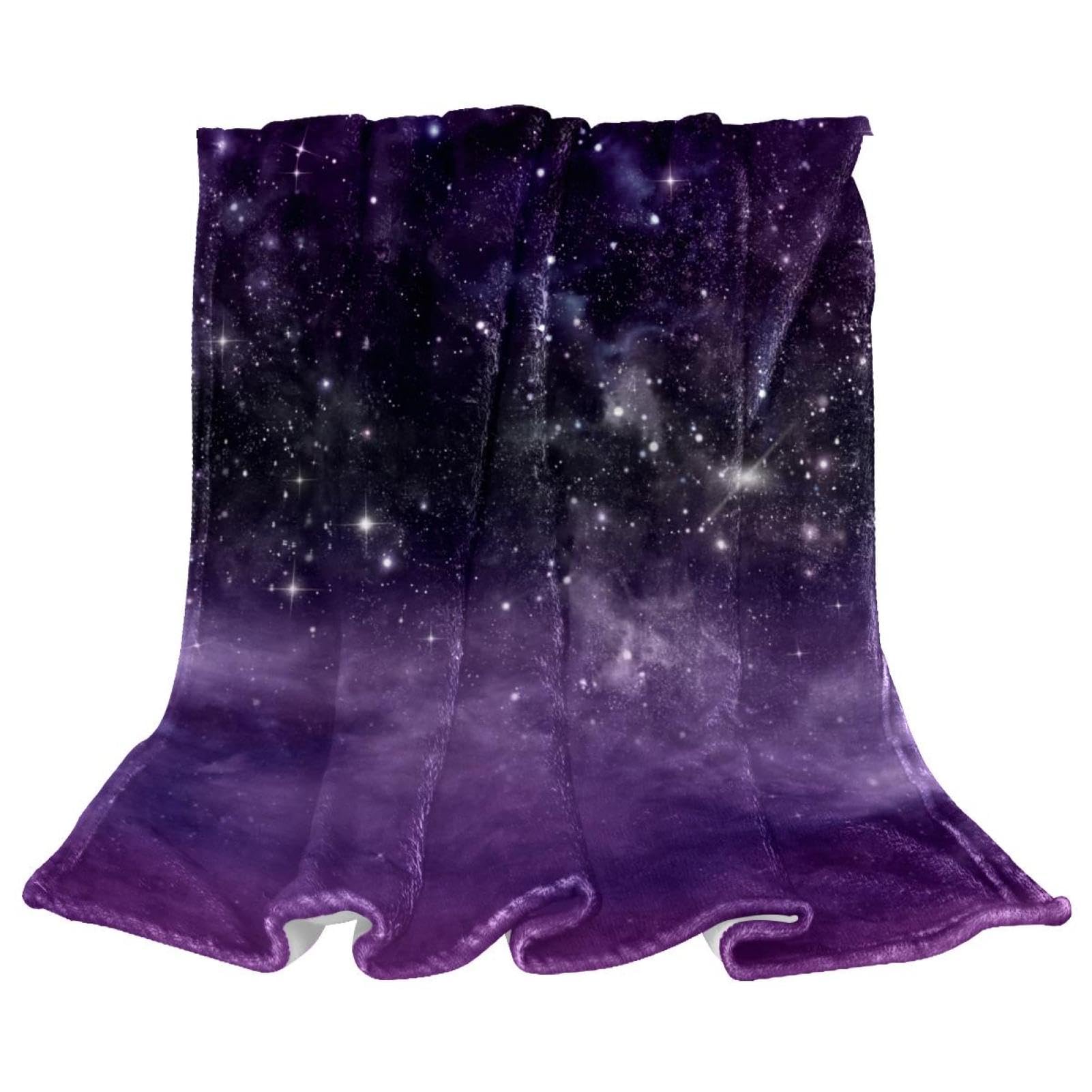 Couverture polaire galaxie pourpre contre le froid, jeté de canapé microfibre douce