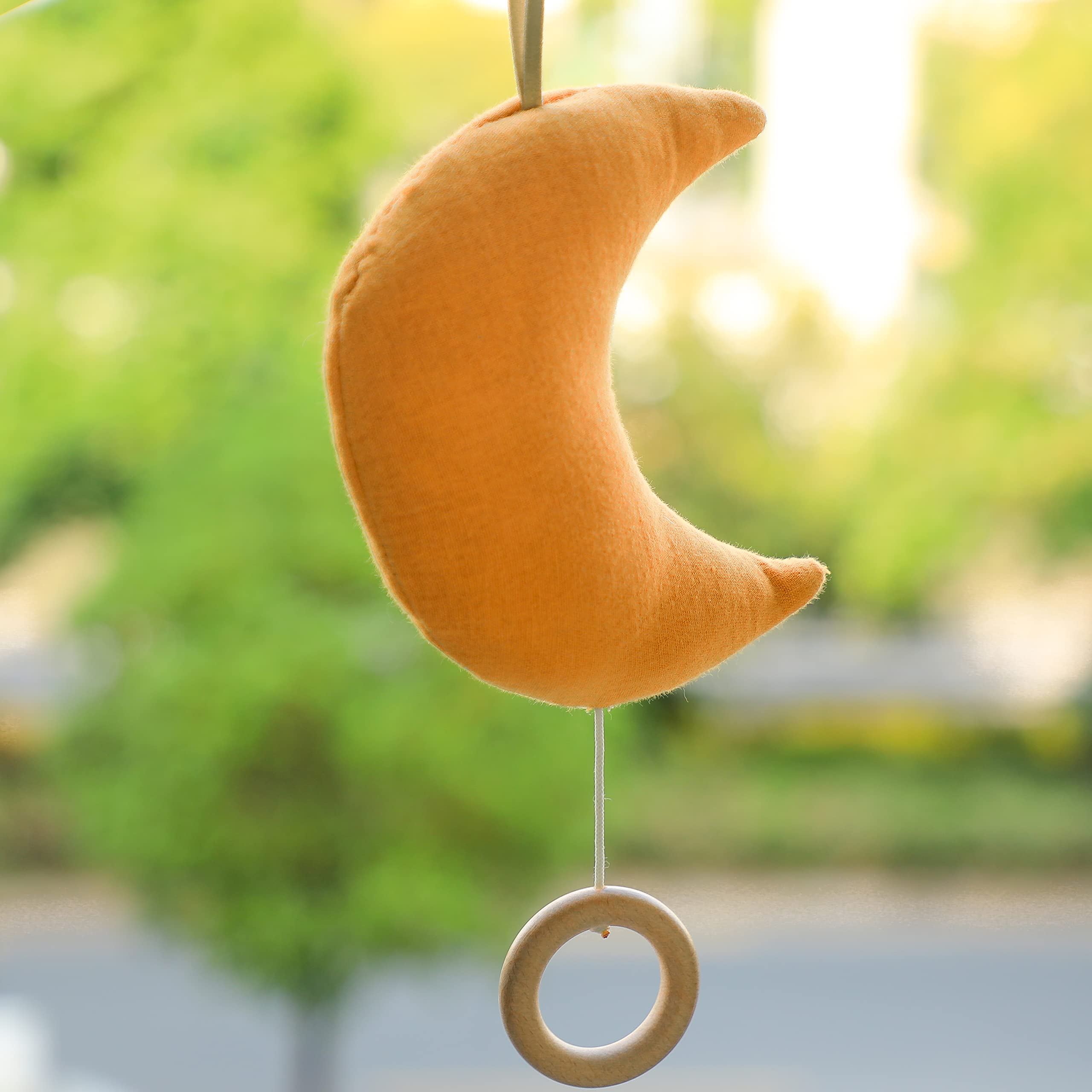 Amazon | ベッドメリー 機械式オルゴール 綿混紡 月形 床置き