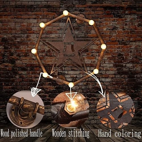 Miniatura 2 de Wall Light Sconce Water Pipe 8-Lights Retro Industrial Antique Farmhouse Lamp Decorative Lighting Fixtures Rust Color Lámpara De Pared LED