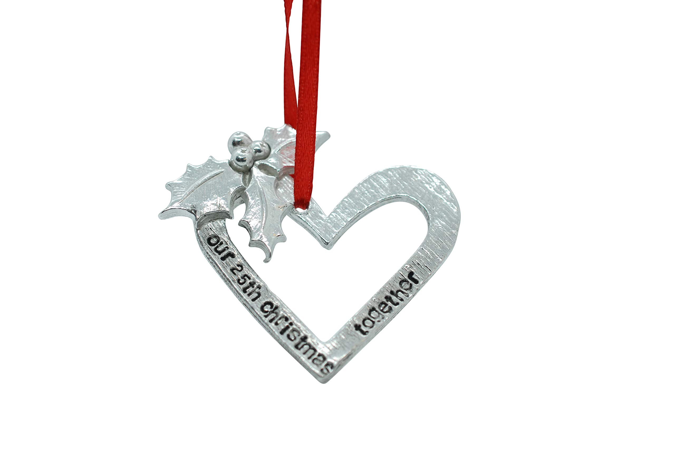 Pirantin Black 25Th Anniversary Christmas Tree Decoration - Reads Our 25Th Christmas Together