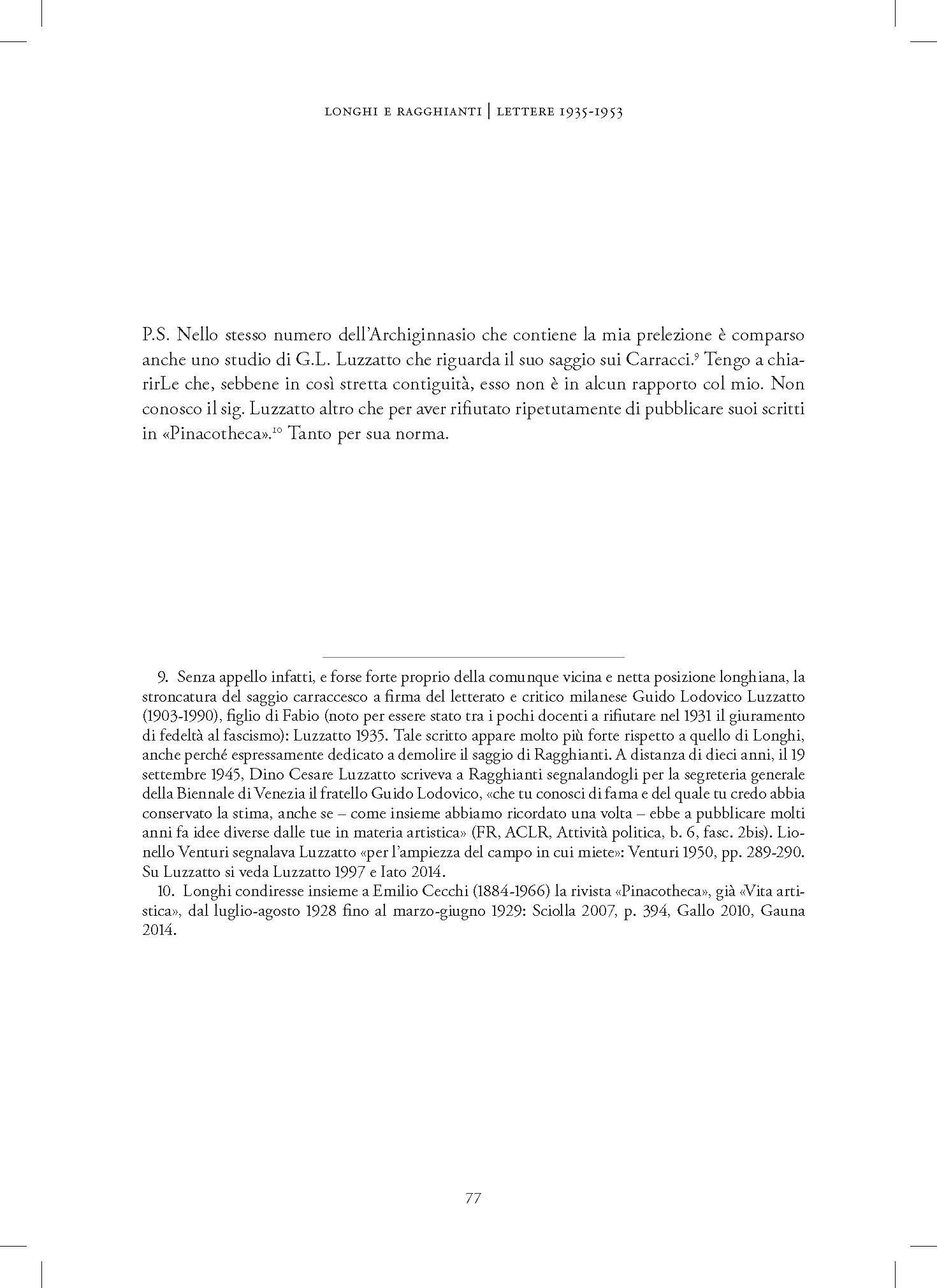 Longhi e Ragghianti. Quel che resta di un dialogo. Lettere 1935-1953