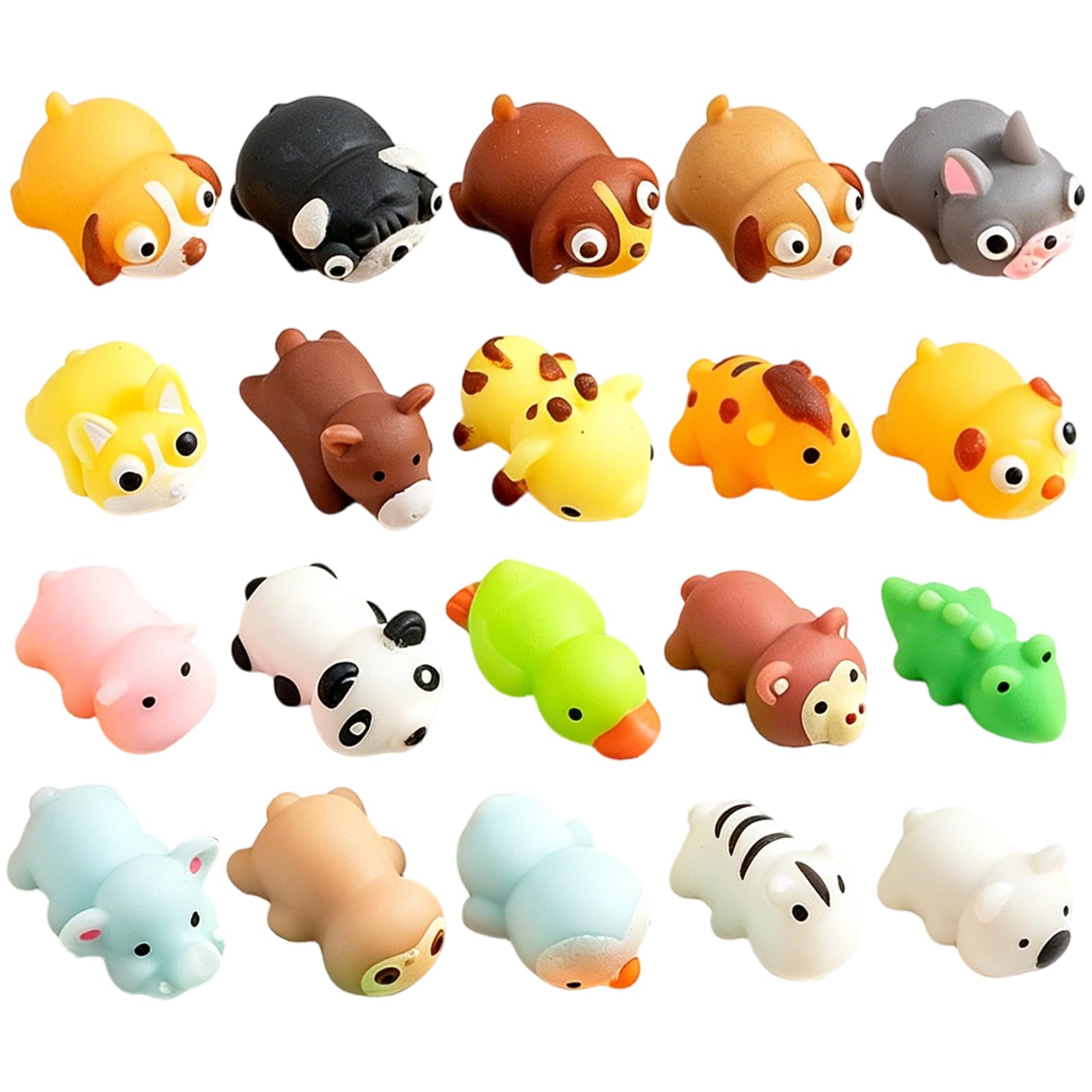 20Pcs Squishy Mini Animals, Mini Squishies, Stress Relief Fidget for Sensory Play and Relaxation, Soft Squishy Animal Figures with Various Animal Design