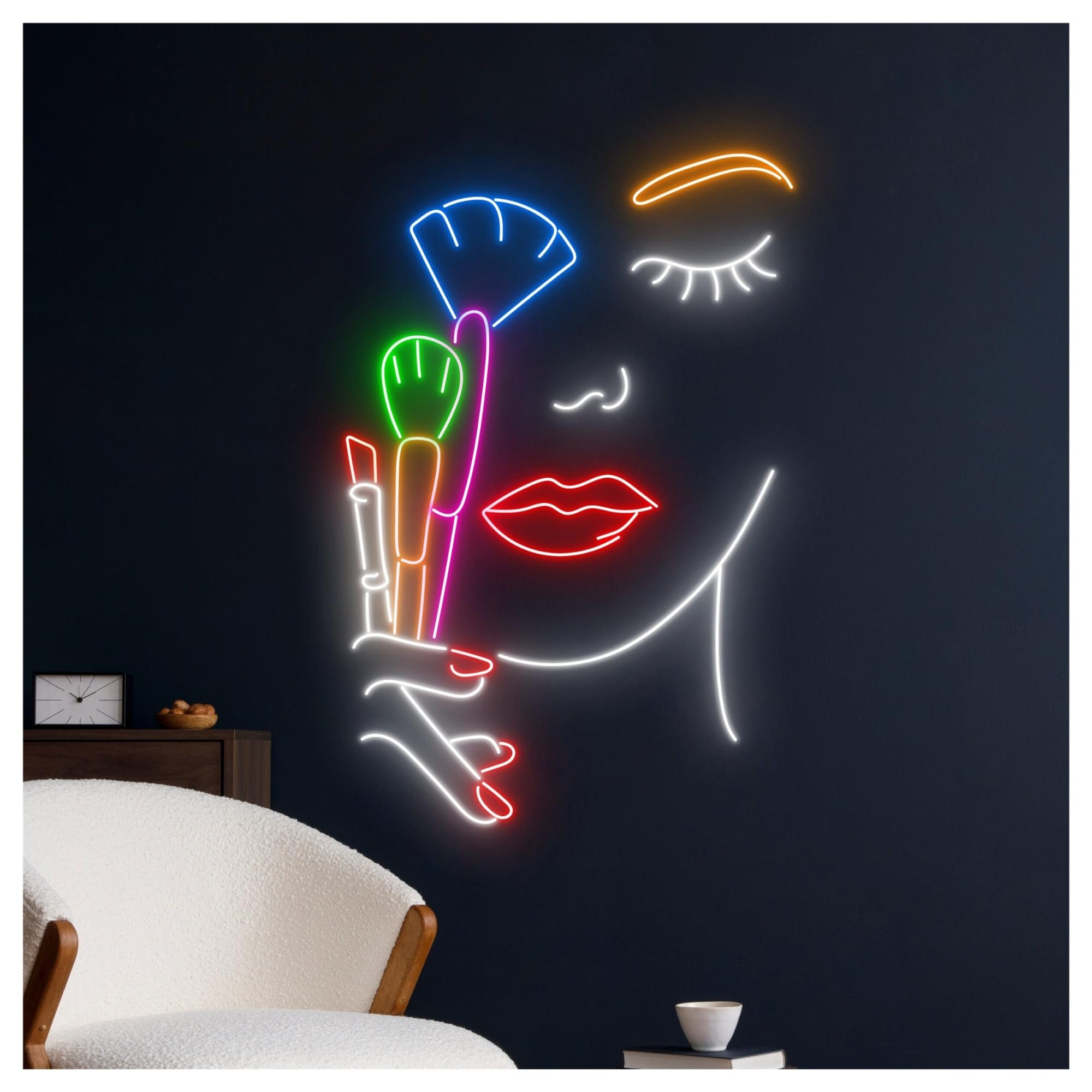 Wiszące neony artystyczne Neon Dla Wizażysty, Kosmetyki, Produkty Kosmetyczne, Oświetlenie LED, Witryna Sklepowa, Wejście Do Firmy, 63cm