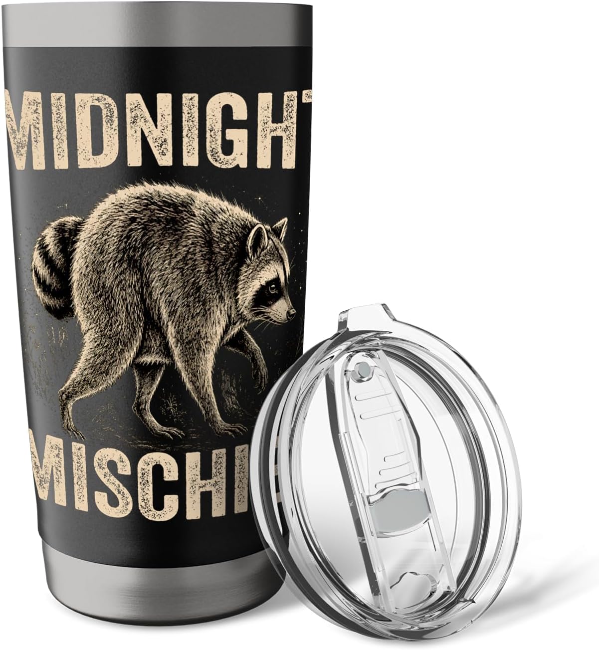 Jimothy Viral Raccoon Meme Seattle Feral Midnight Mischief Stainless Steel Insulated Tumbler image 5
