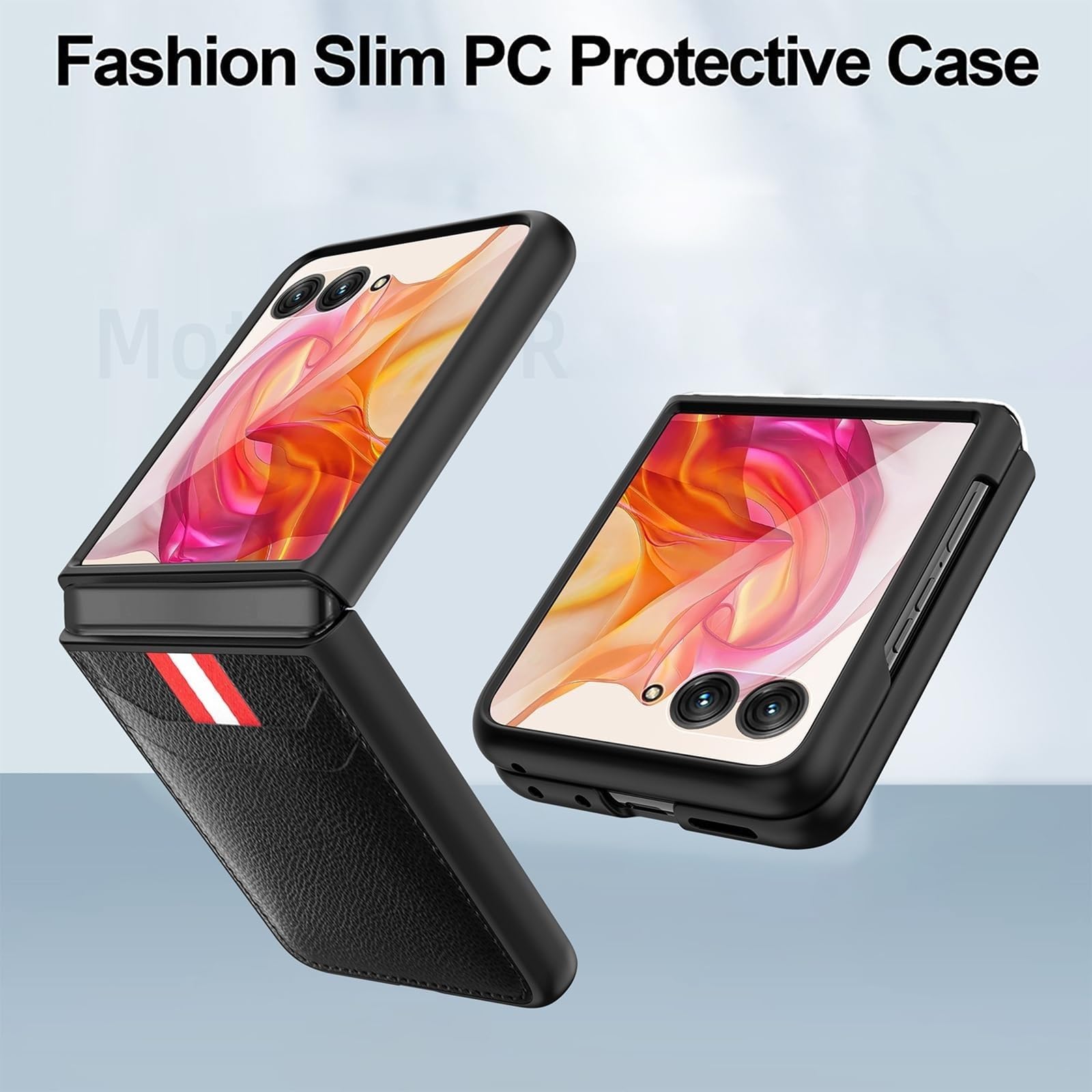 Pokrowiec na Motorola Razr 60 Ultra/60, szkło hartowane ochraniacz ekranu powłoka przegródki na karty portfel etui na telefon smukłe skórzane etui (niebieski, 60)