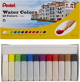 Aquarela HTP Pentel a Base de Água 12 Cores