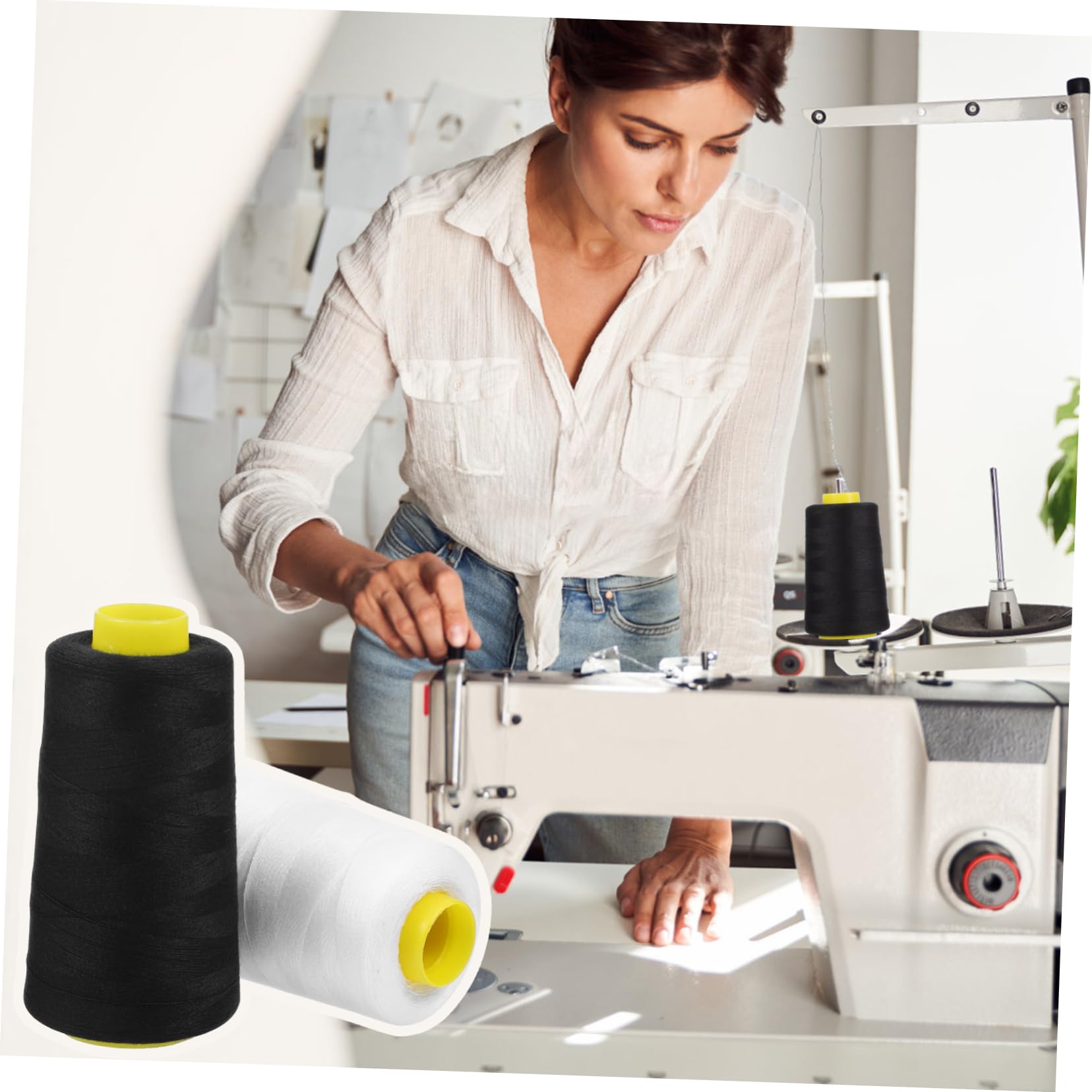 SHINEOFI 3 Juegos Hilo De Poliéster De Alta Velocidad. Beige Hilos De Poliéster Para Bordar Cuentas Maquina De Coser Maquina Coser Hilos De Coser De Colores Hilo Para Coser 6 Piezas * 3