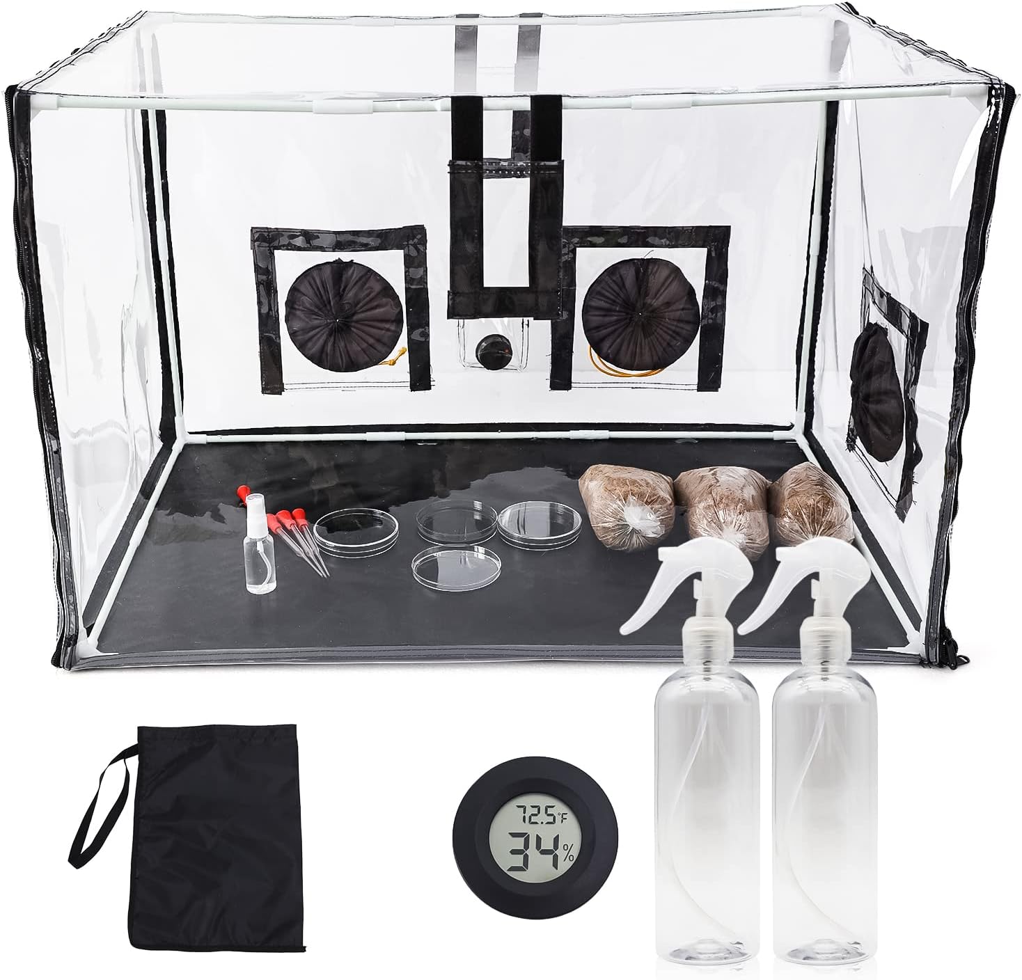 Large Still Air Box Mushroom Mycology Smoke Hood Propagation Stations Growing Kit Bags Your Monotub Kit Plant Bag Tent for Spores Garden Accessories (80 x 52 x 52 cm)
