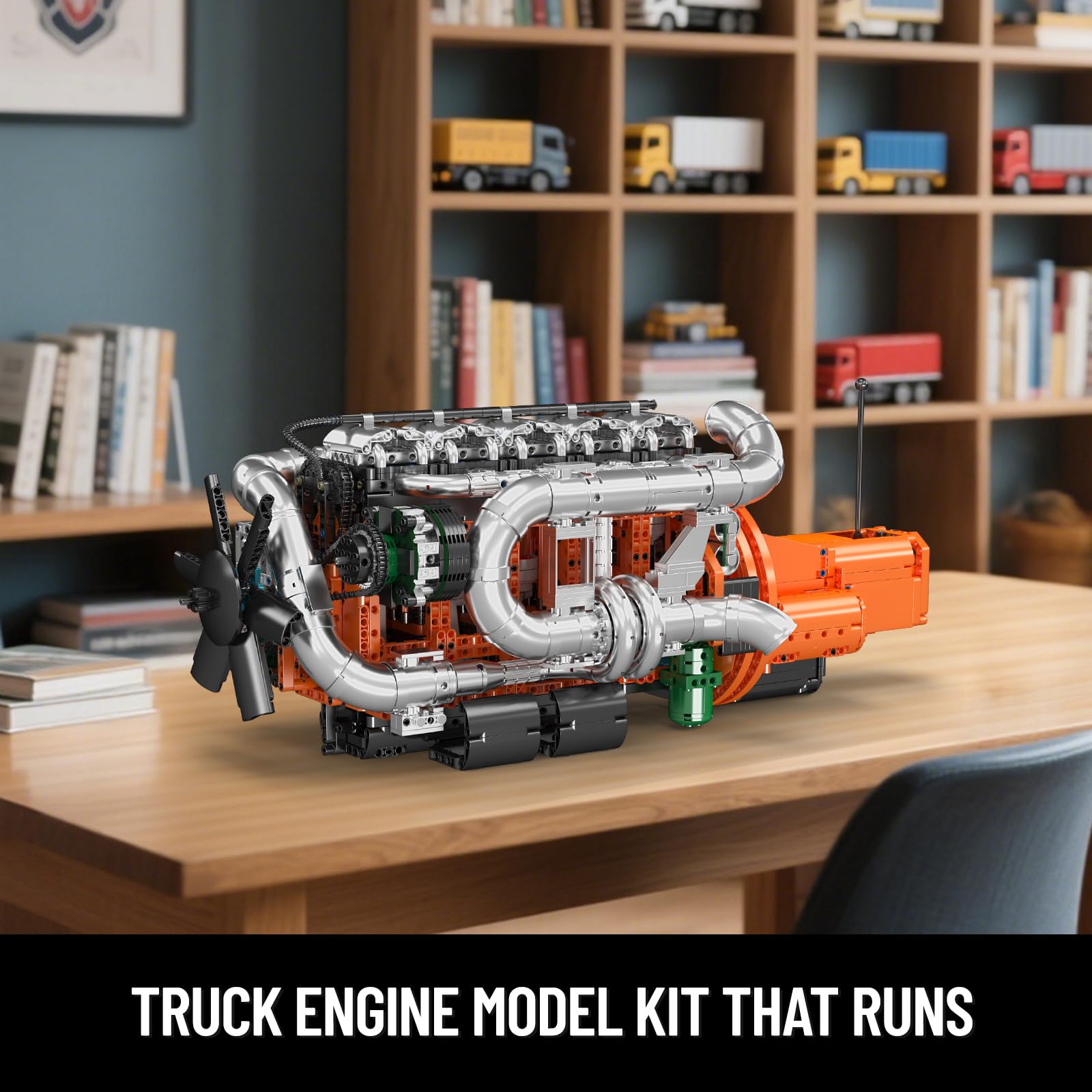 Mould King Heavy Truck Engine with Transmission, Engine Model Kit That Runs, Engines Building Blocks Set for Adults with Battery and Motor, STEM Toy for Children Kids Boys Girls (3236 PCS)