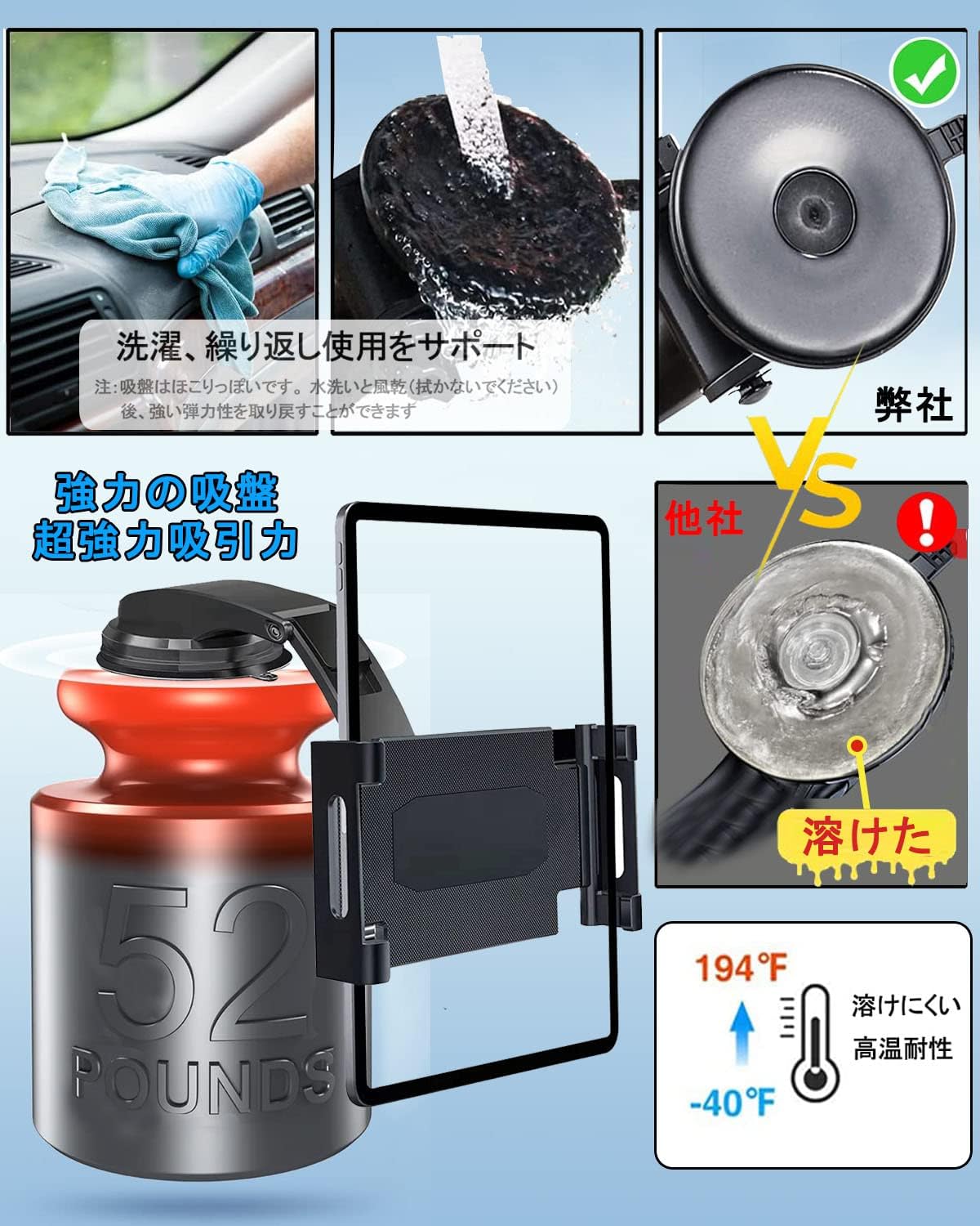 Amazon Co Jp 車載ホルダー ダッシュボード粘着ゲルタブレットホルダー 吸盤式ipadタブレットスタンド車載 スマホホルダー タブレット 調整可能なリフト 車載 Ipadホルダー 超強力吸引力 カーナビ タブレット ホルダー 洗える 360度回転 タブレットとスマートフォン 7
