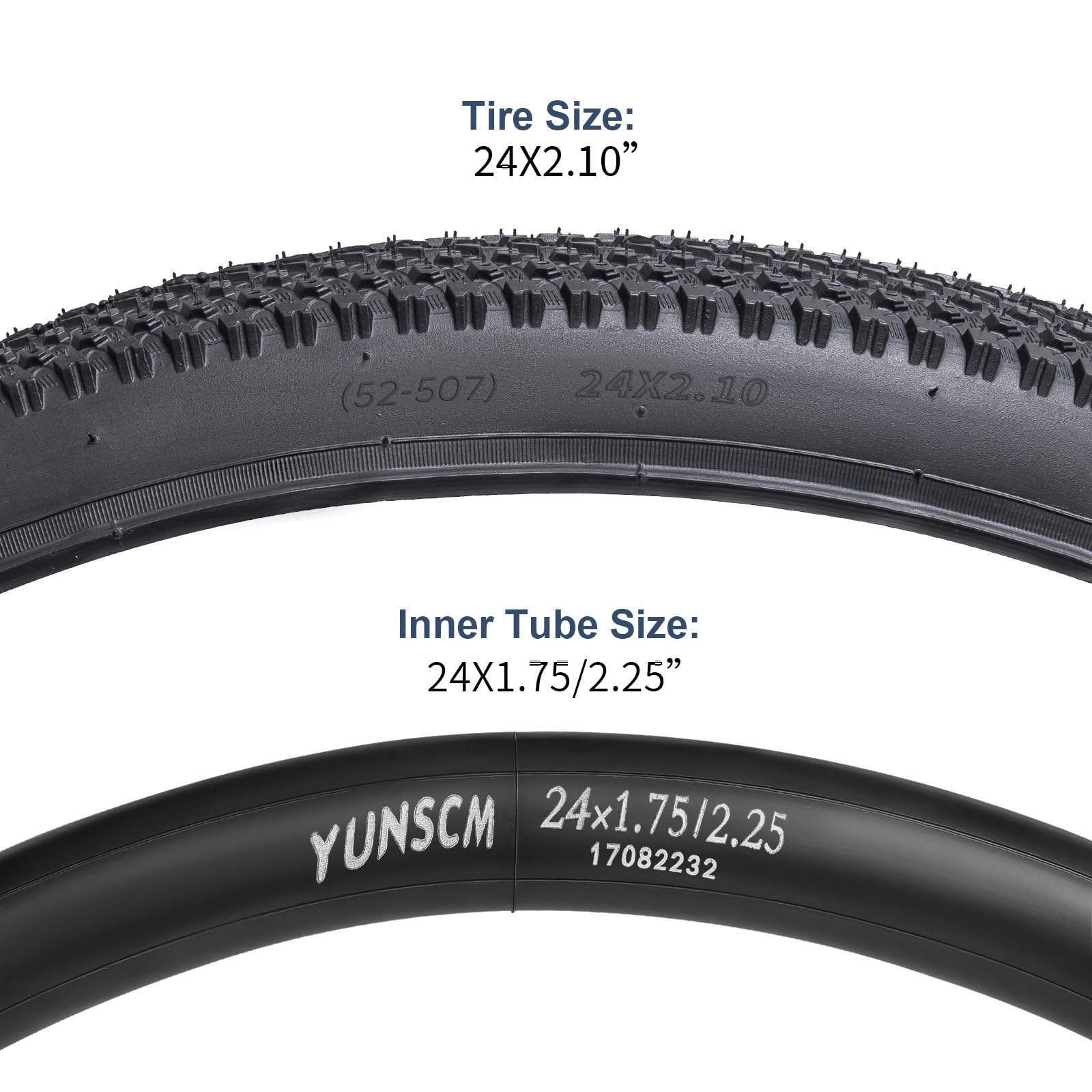 Amazon | YunSCM 2本セット,24 2.10 タイヤ,24x2.10 52-507 自転車