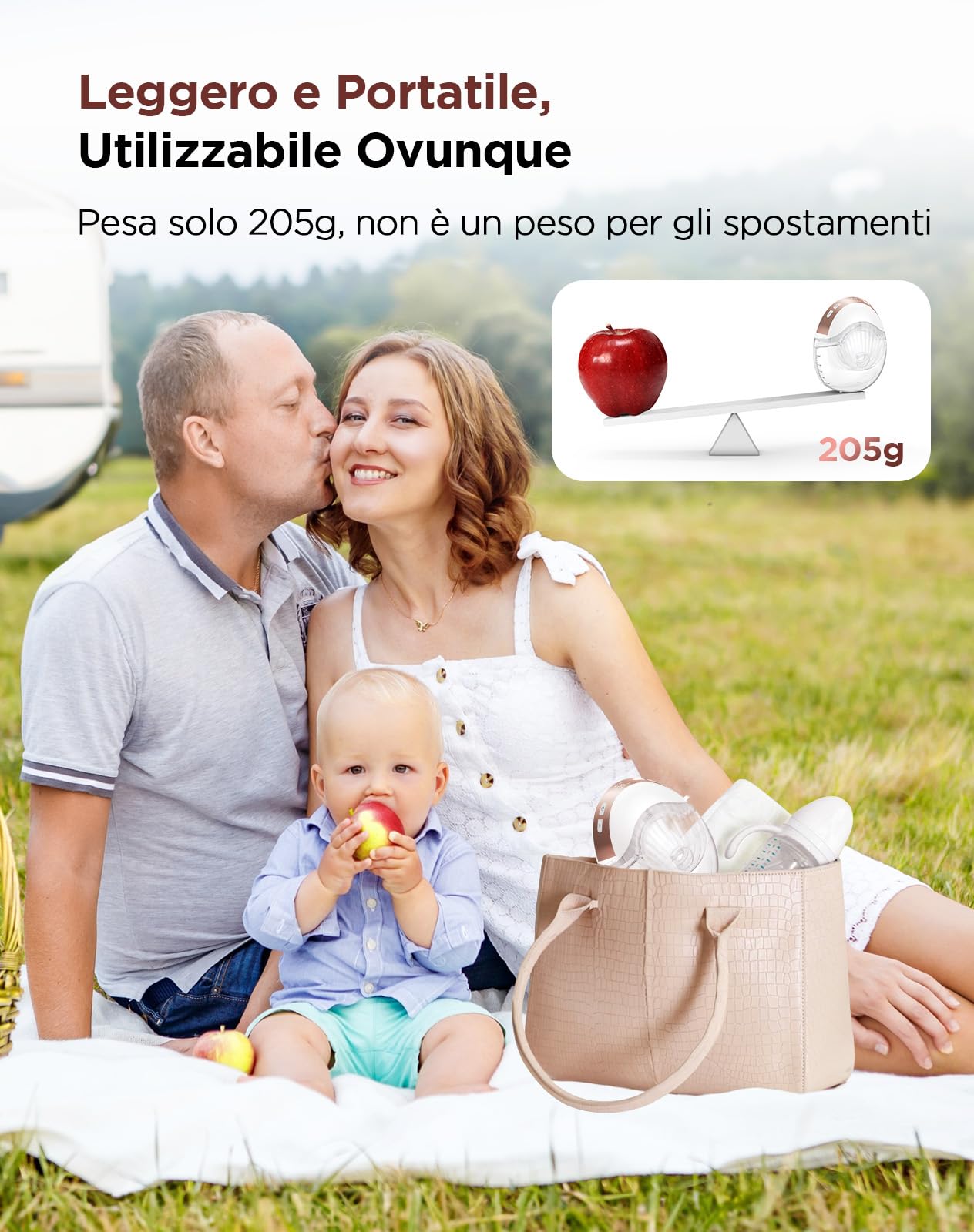 Haokoo Tiralatte Elettrico Indossabile, Tiralatte Portatile a Mani Libere, Silenzioso e Discreto, 3 Modalità 12 Livelli, Anti Perdite, 4 Misure Flangia, 1 Pezzo