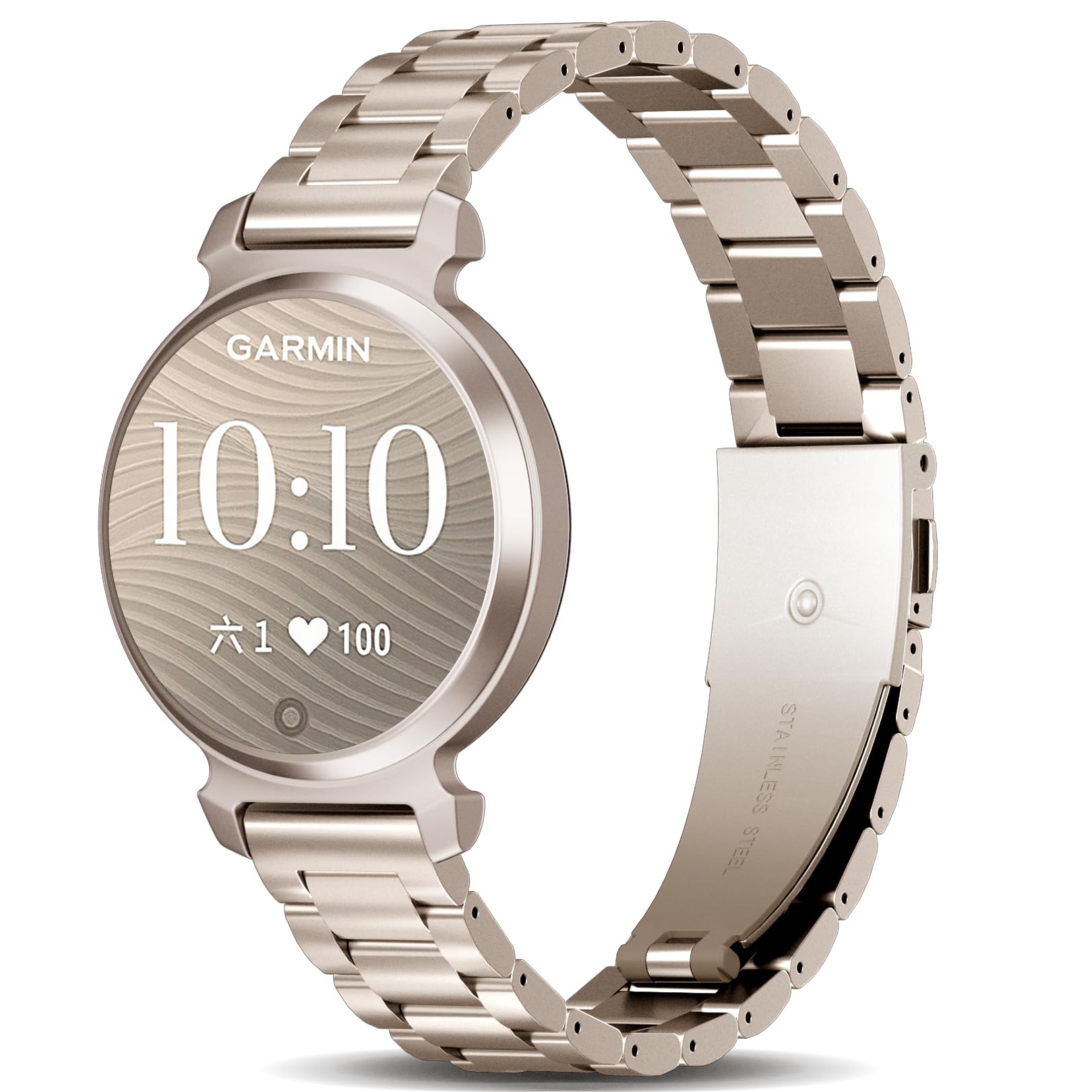 Koazon Metal Watch Band Compatible with Garmin Lily 2 Active Lily 2 for Women 14mm Slim Adjustable Stainless