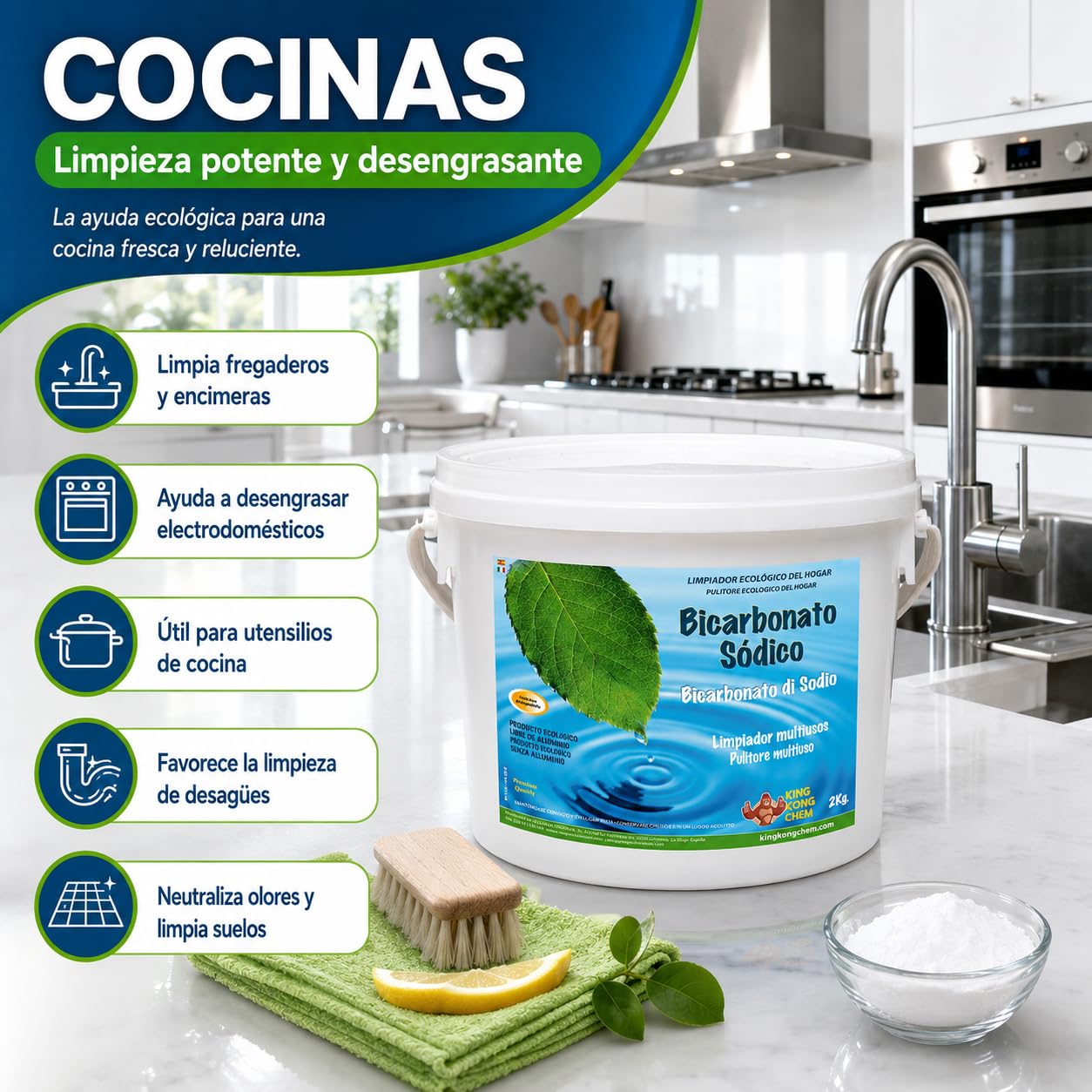 Bicarbonato de Sodio 5 kg Limpiador Ecológico Hogar DIASA