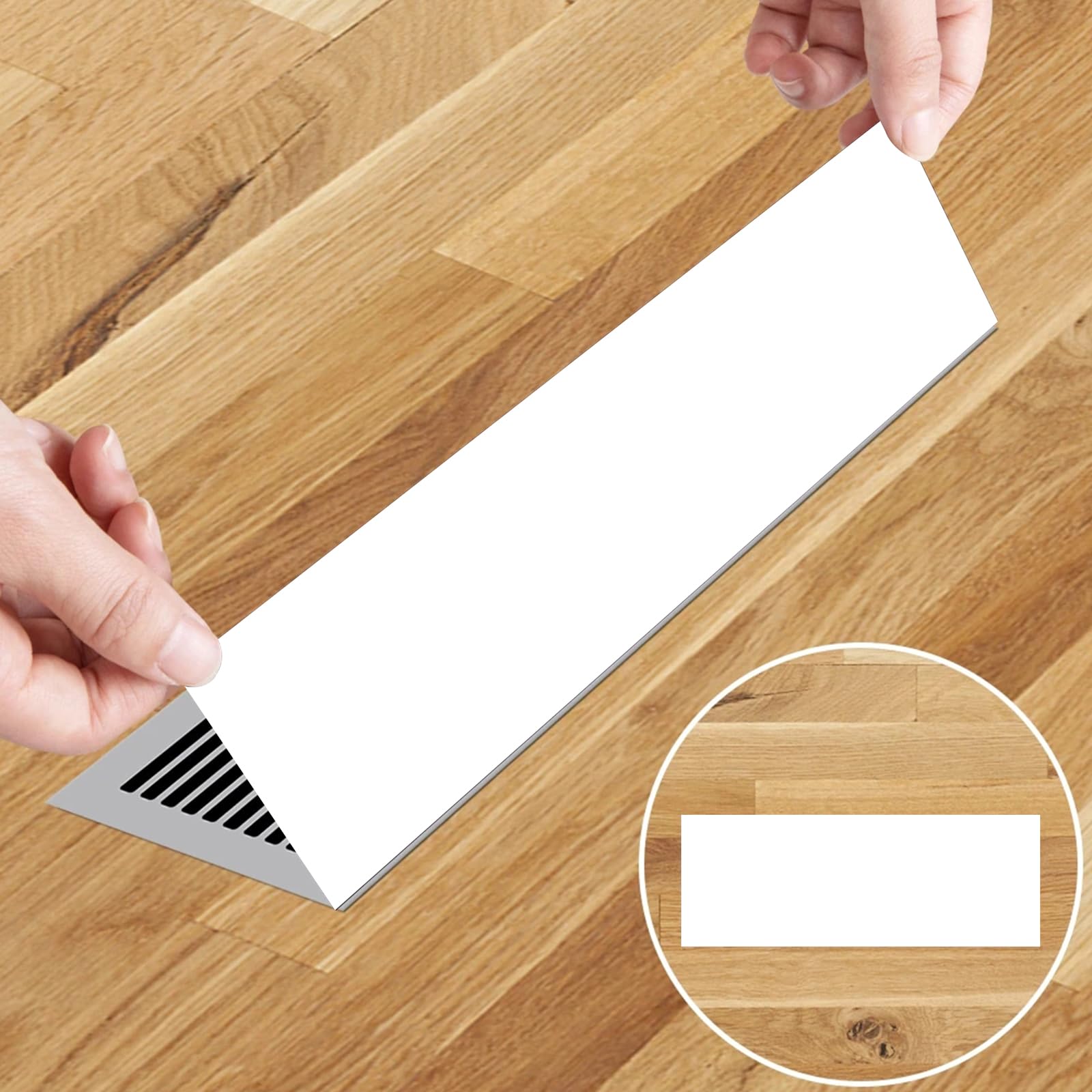 4 piezas Cubierta de ventilación magnética Cubiertas de ventilación con nanoadhesivo Air Vent Covers Registro de Aire para Casa PVC Blanco 14 x 30,5 cm