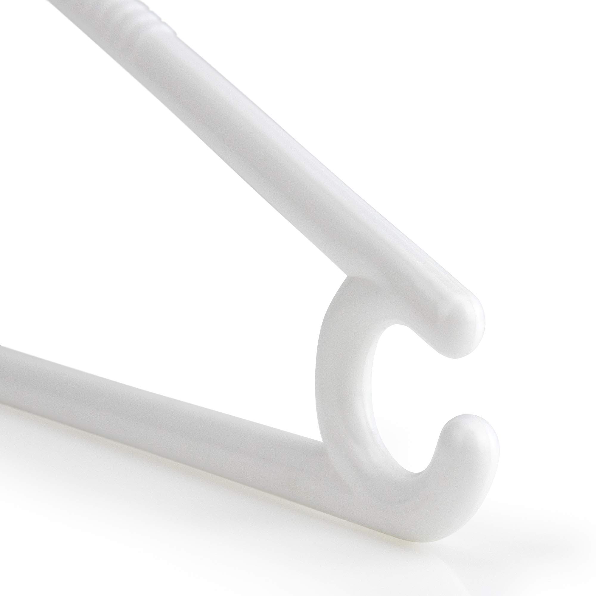 HANGERWORLD 20 weiße 40 cm große Allzweck-Kleiderbügel aus Kunststoff, rutschfeste Hosenstange.