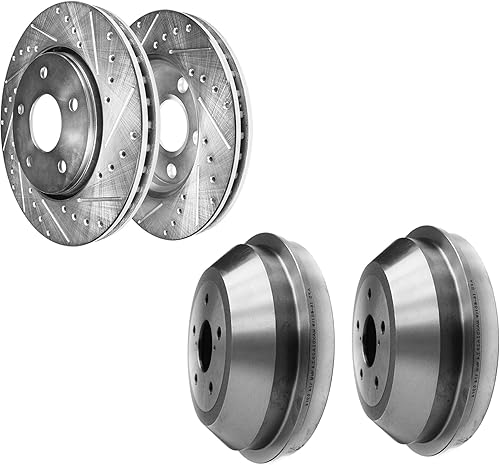 Miniatura 18 de Detroit Axle - Rotores de freno trasero para Mercedes-Benz C300 E350 E300 C350e, rotores de freno de disco perforados y ranurados Reemplazo :