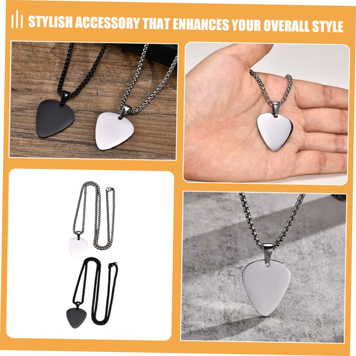 ギターのピック型ネックレス2点セット Amazon.co.jp: Levemolo 2個ギターピック ネックレス ペンダント