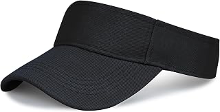 Marrywindix Adjustable Athletic Sun Visor Hat - Breathable Cotton Sports Visor Cap for Running, Golf, Hiking - One Size Fits Men & Women