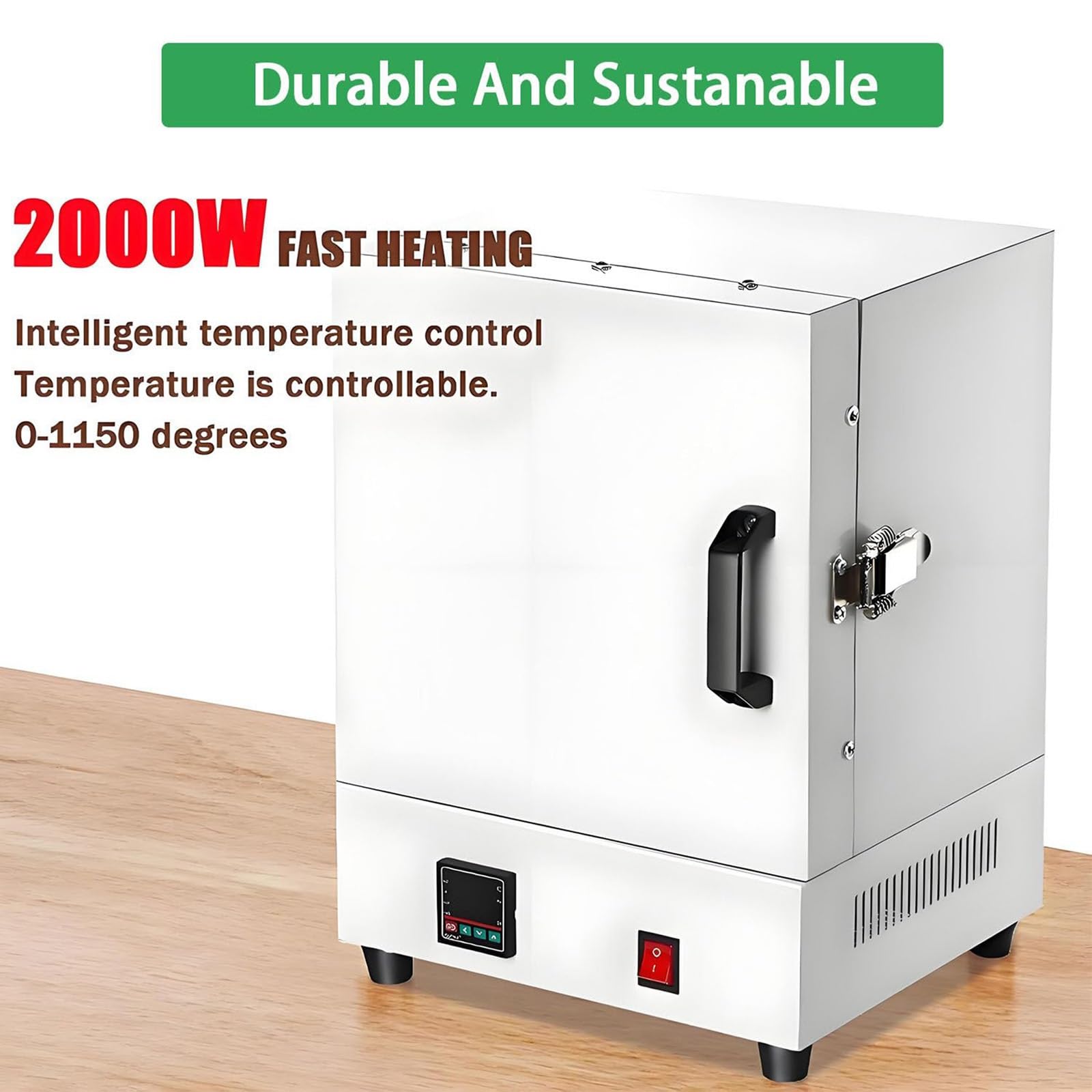 Elektrischer Ofen für Labor, 2000 W digitaler Ausbrenner-Ofenofen, ideal für Wachsausschmelzguss, Metallglühen und Wärmebehandlungsanwendungen