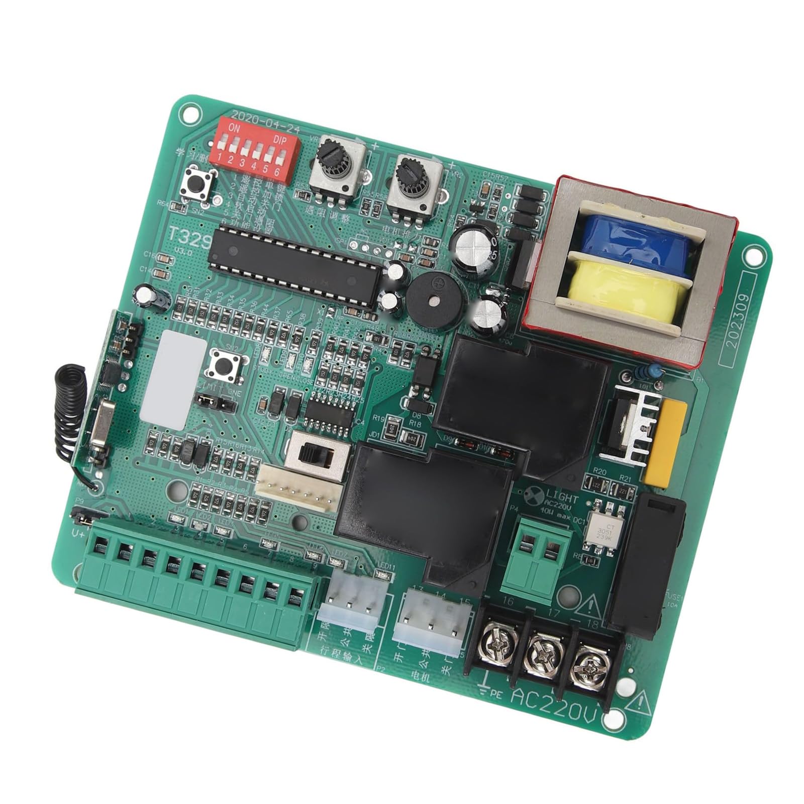 Jazuaiao 220V Electric Door Motor Control Board Electronic Main Replacement Circuit Controls Board Slows Start and Slow Stop Automatic Door Opener Control
