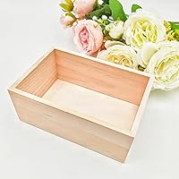 Vista 5 de Paquete de 4 Cajas Organizadoras de Almacenamiento de Manualidades de Madera Sin Terminar, Caja de Madera Rectangular de 6 x 4 x 2.4 pulgadas, Caja