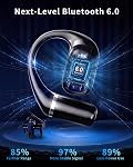 AI Ecouteurs de traduction en temps réel, 141+ Languages/3-in-1 Ecouteurs sans fil Traducteur, sans abonnement, 35H Temps de jeu, Bluetooth 6.0 écouteurs ouvert pour les voyages, les affaires, les réunions & Apprentissage