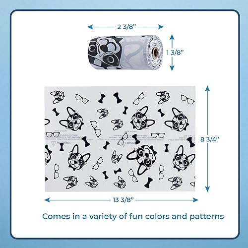 Vista 62 de Best Pet Supplies - Bolsas para limpieza de excremento de perro, rollo de repuesto, uso en exteriores, a prueba de fugas y desgarros, plástico