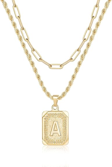 Gold Layered Initial Necklaces 
