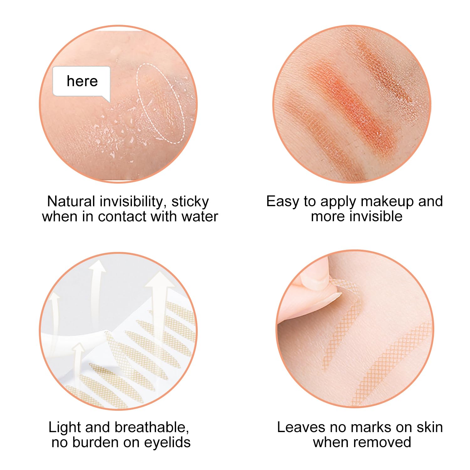 372 Pcs Remedio Pegatinas para Párpados Caídos, Pegatinas de Párpados Dobles, Cintas para Lifting de Párpados Invisibles y Respirables para Unos Ojos Radiantes