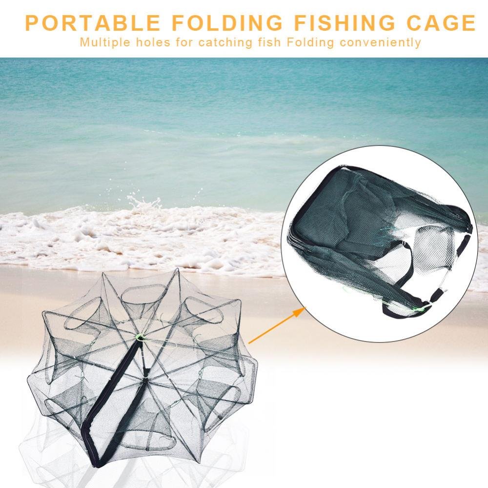 60x60CM Plié Filet De Pêche, Piège À Filet De Pêche, Filet Pêche Cage Rechange Carrelet Bourriche Poisson Crevette Homard, Piège À Filet Pêche Pliable , Outil Pêche En Plein Air Crabe Écrevisses
