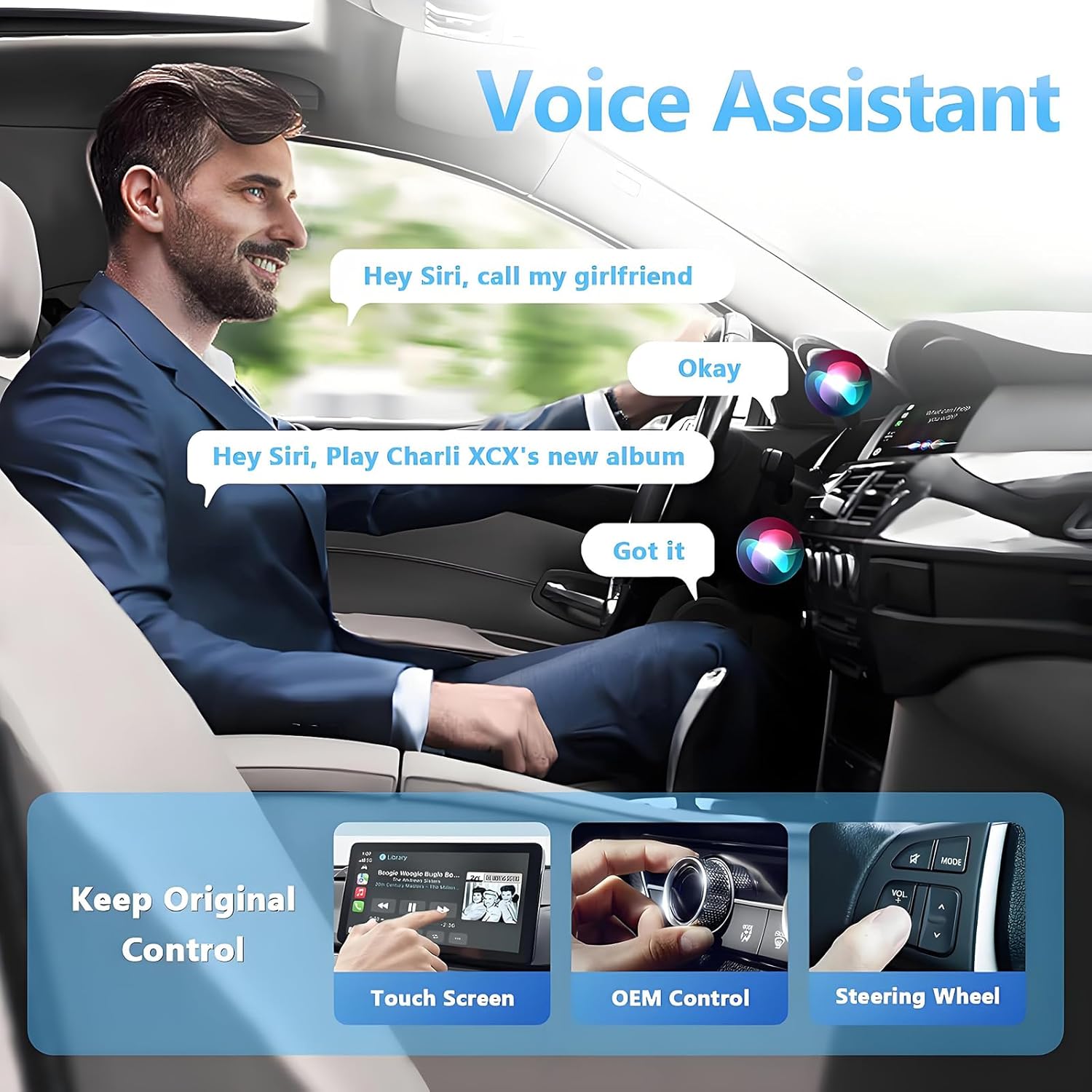 Mini Wireless CarPlay Adapter, Upgrade Wired CarPlay to Wireless for Cars with Built-in Wired CarPlay & Android Auto, Plug and Play Easy Use Fast Stable Connection for iPhone & Android - Image 4