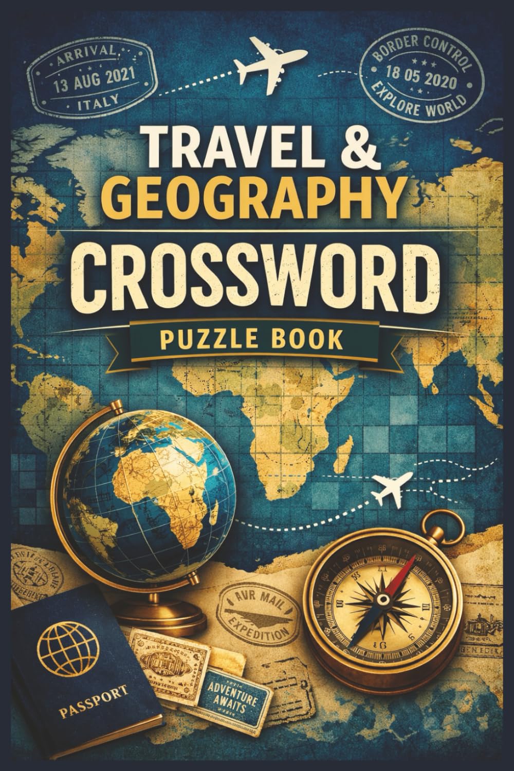 Travel & Geography Crossword Puzzle Book: Fun and Challenging Crosswords Featuring Countries, Capitals, Maps, and World Landmarks