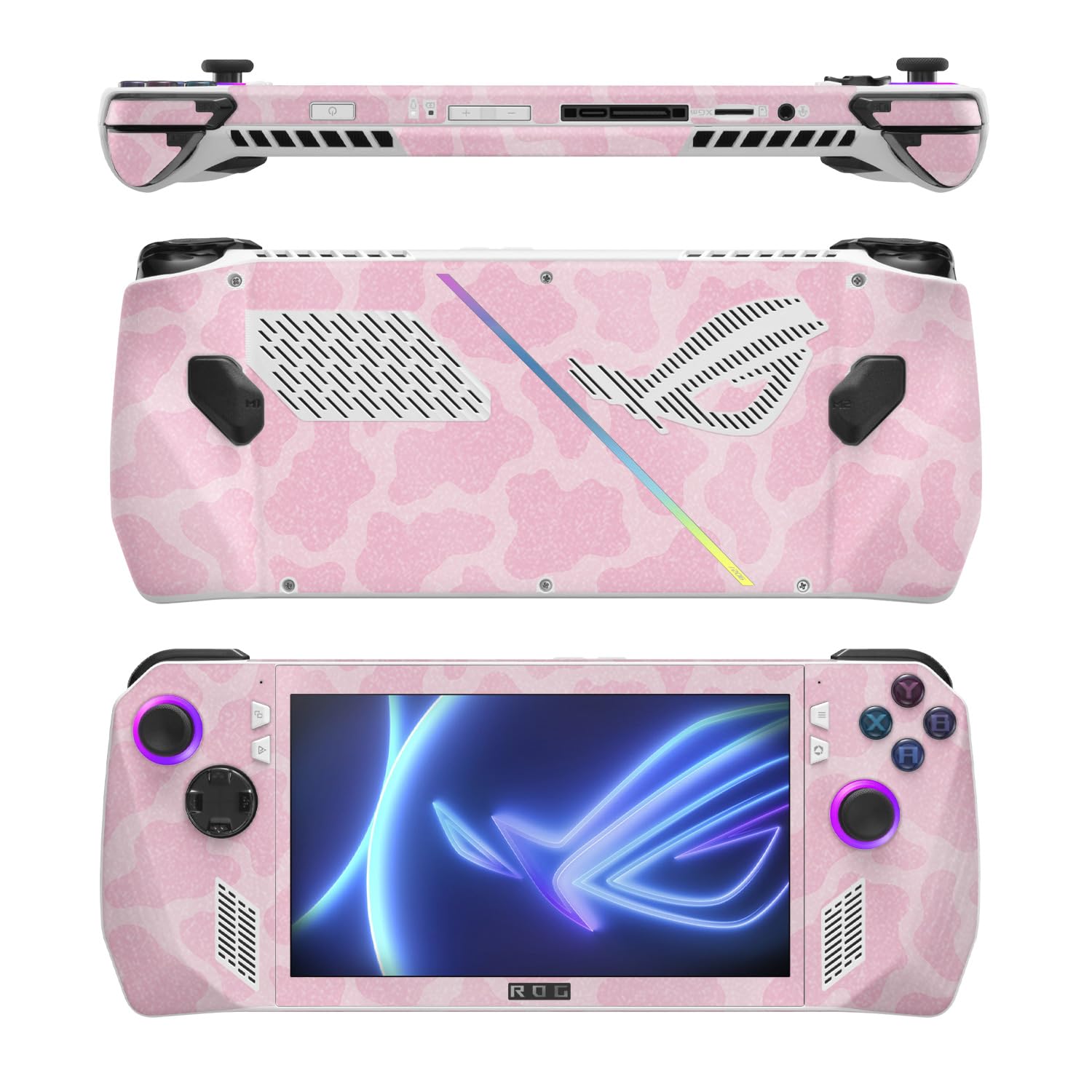 MightySkins Glossy Glitter Skin Compatible with Asus ROG Ally - Pink Giraffe | Protective, Durable High-Gloss Glitter Finish | Easy to Apply