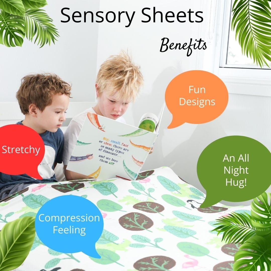 Condition photo showing Brand New for sensory blanket for kids - comfortable compression bedding - cuddle light soft sheets - stretchy material quality blankets for boys, girls & toddler (twin, white and green)