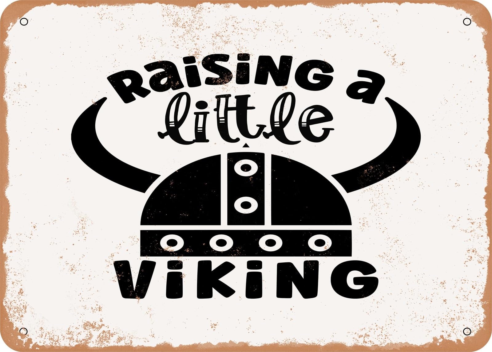 Miaomansenstore Metal Sign - Raising A Little Viking - Vintage Look Sign Home Decor