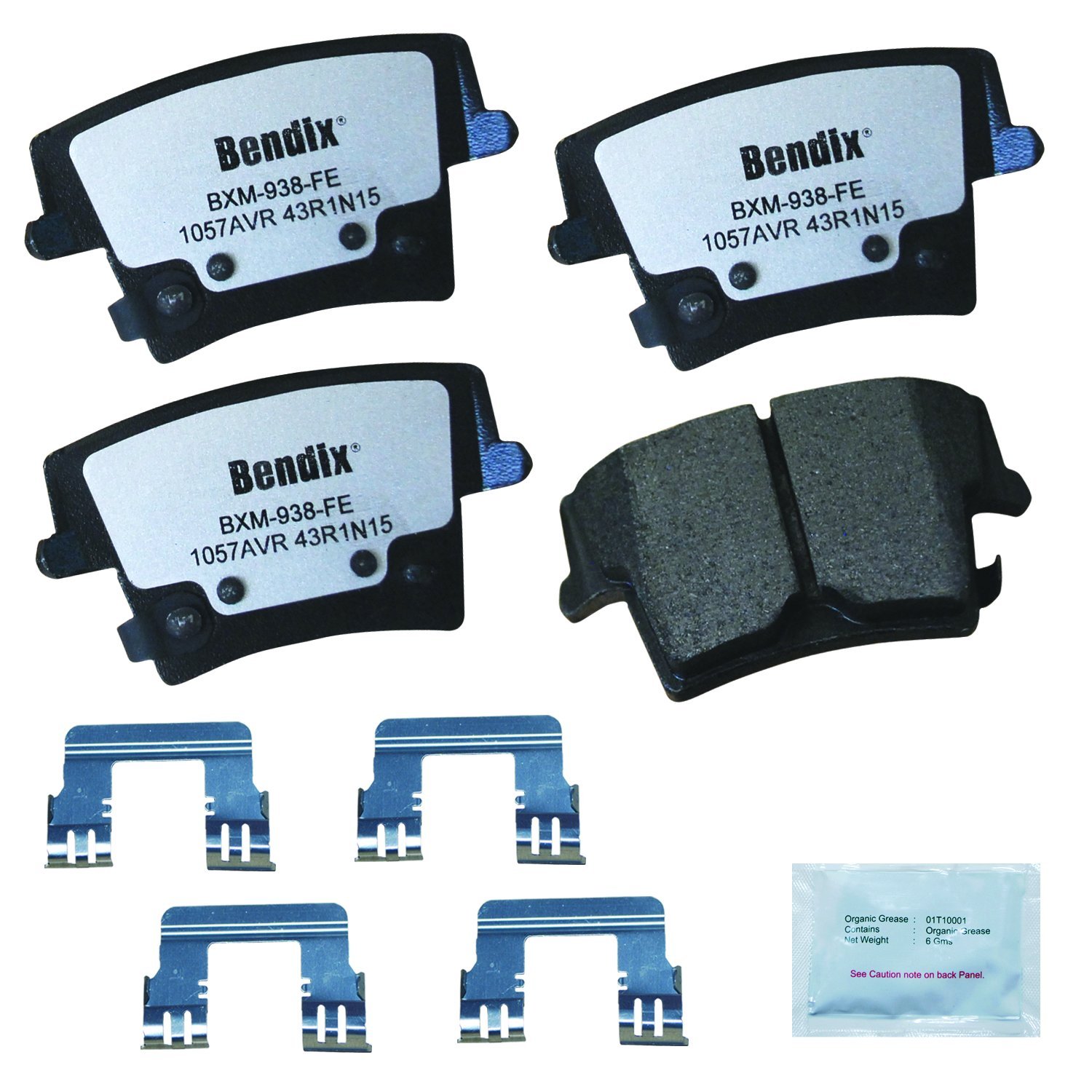 Bendix Fleet Metlok MKD1057AVRFM Semi-Metallic Rear Brake Pads for Dodge Charger 2014-2006, Magnum 2008-2006