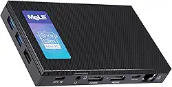 MeLE Quieter4C Mini PC sem ventoinha com Windows 11 Home N100 4GB 128GB Computador Desktop Display Triplo HDMI WiFi 5 BT5.1 Ethernet Desbloqueado Bios Função Completa USB-C no Escritório/Casa