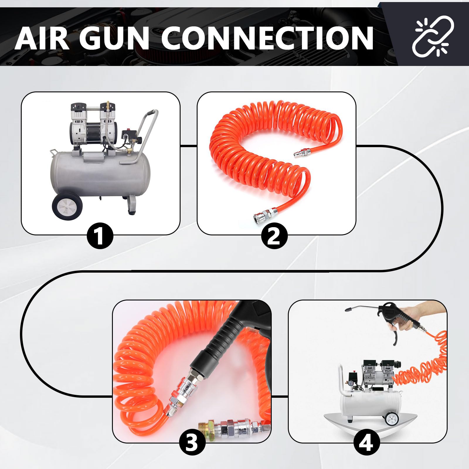 EXLECO 3 X Soufflette Air Comprimé Bec Long Soufflette Compresseur 95mm 295mm 490mm Pistolet Air Comprimé Long Pistolet Compresseur Air avec Raccord 1/4" Accessoires Compresseur D'air Max. 8 Bar Noir