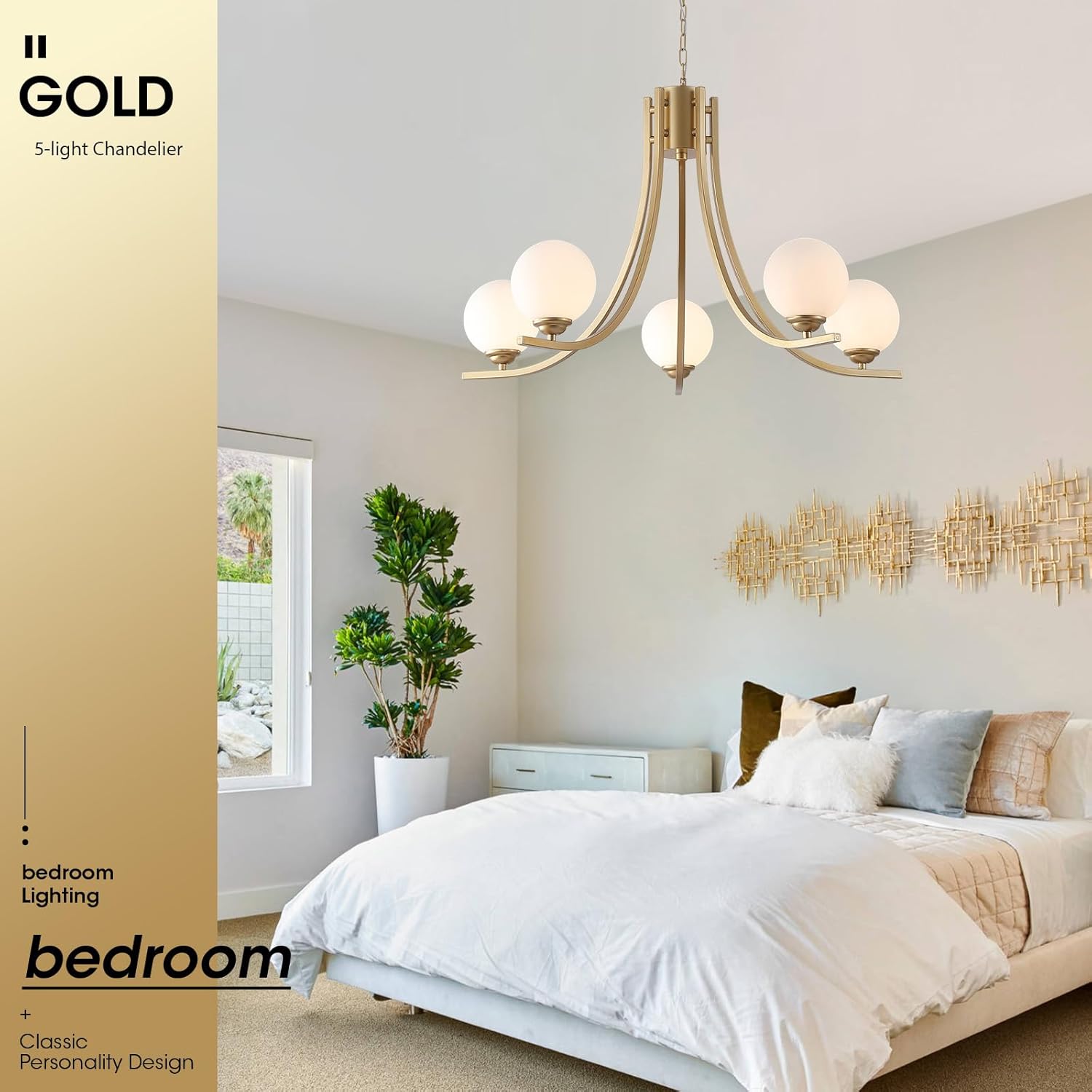 Gold Farmhouse Chandelier Modern Sputnik Chandelier for Dining Room Glass Globe Chandelier Dining Room Light Fixtures for Foyer Living Room Kitchen Island