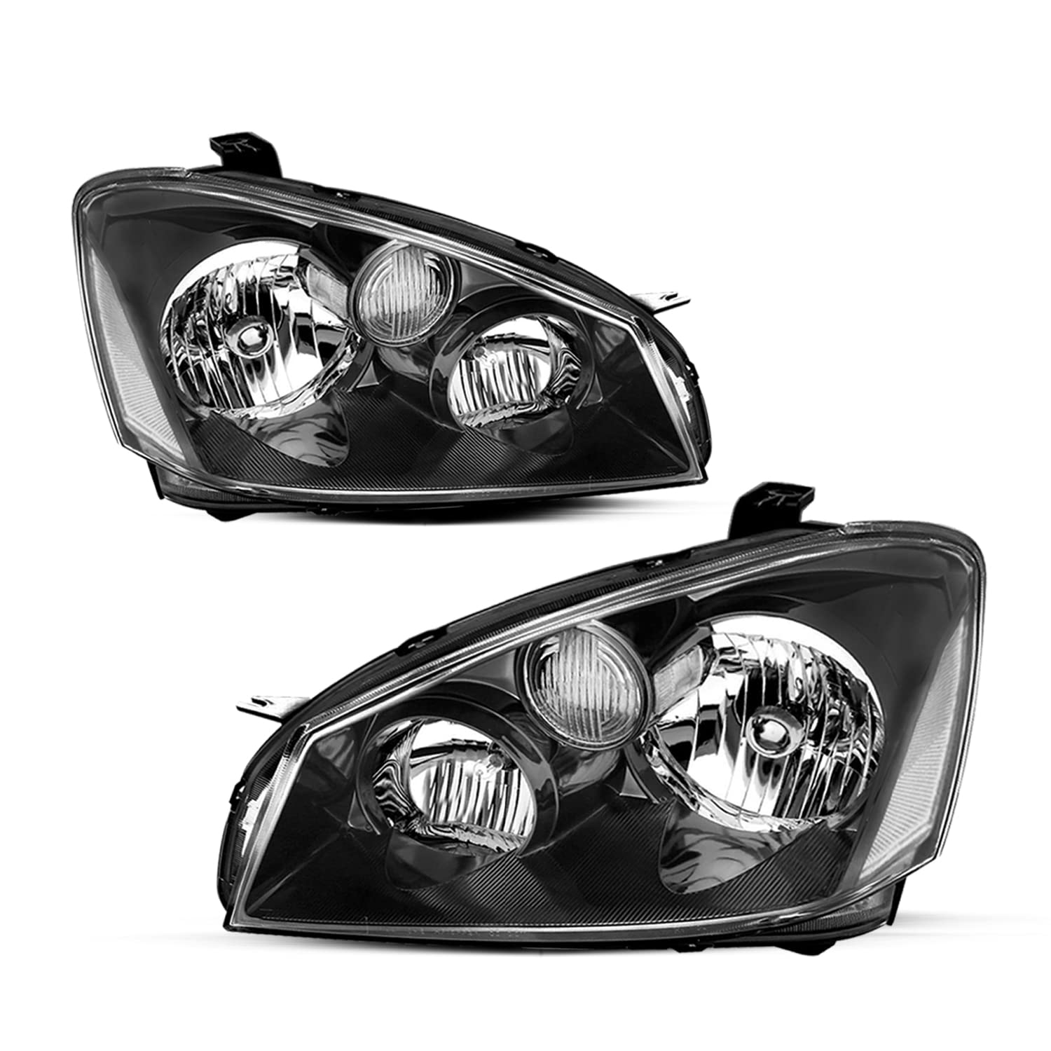 JSBOYAT Headlight Assembly Replacement for 2005 2006 Nissan Altima Halogen Headlamp Driver and Passenger Side Black Housing with Clear Reflector