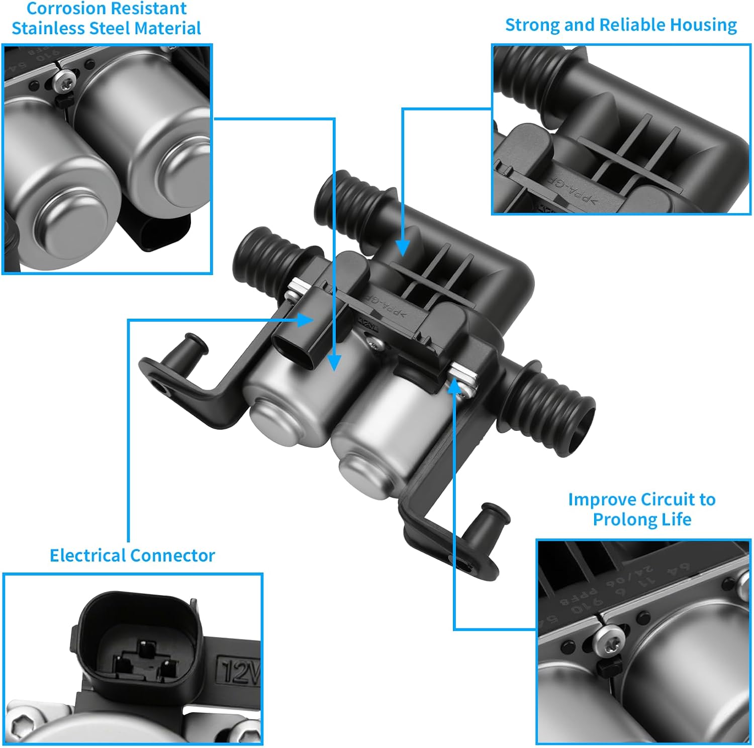 64116910544 Heater Control Valve Replacement for BMW X5 E53 E70 F15 2004-2018 X6 E71 F16 2008-2014 Replace 1147412166