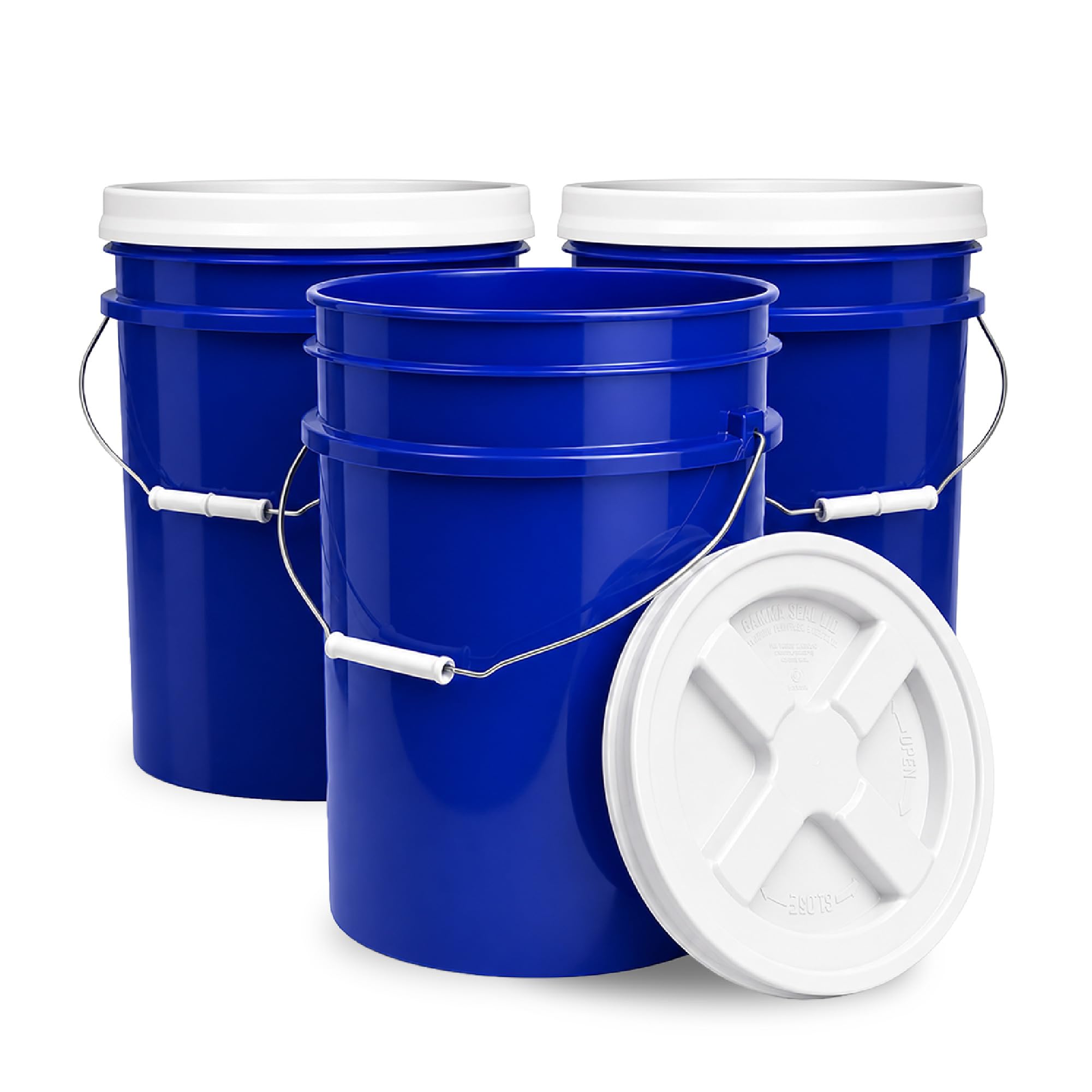 ePackageSupply 5 Gallon Bucket - Food Grade w/Lid BPA-Free, Blue/White, 3