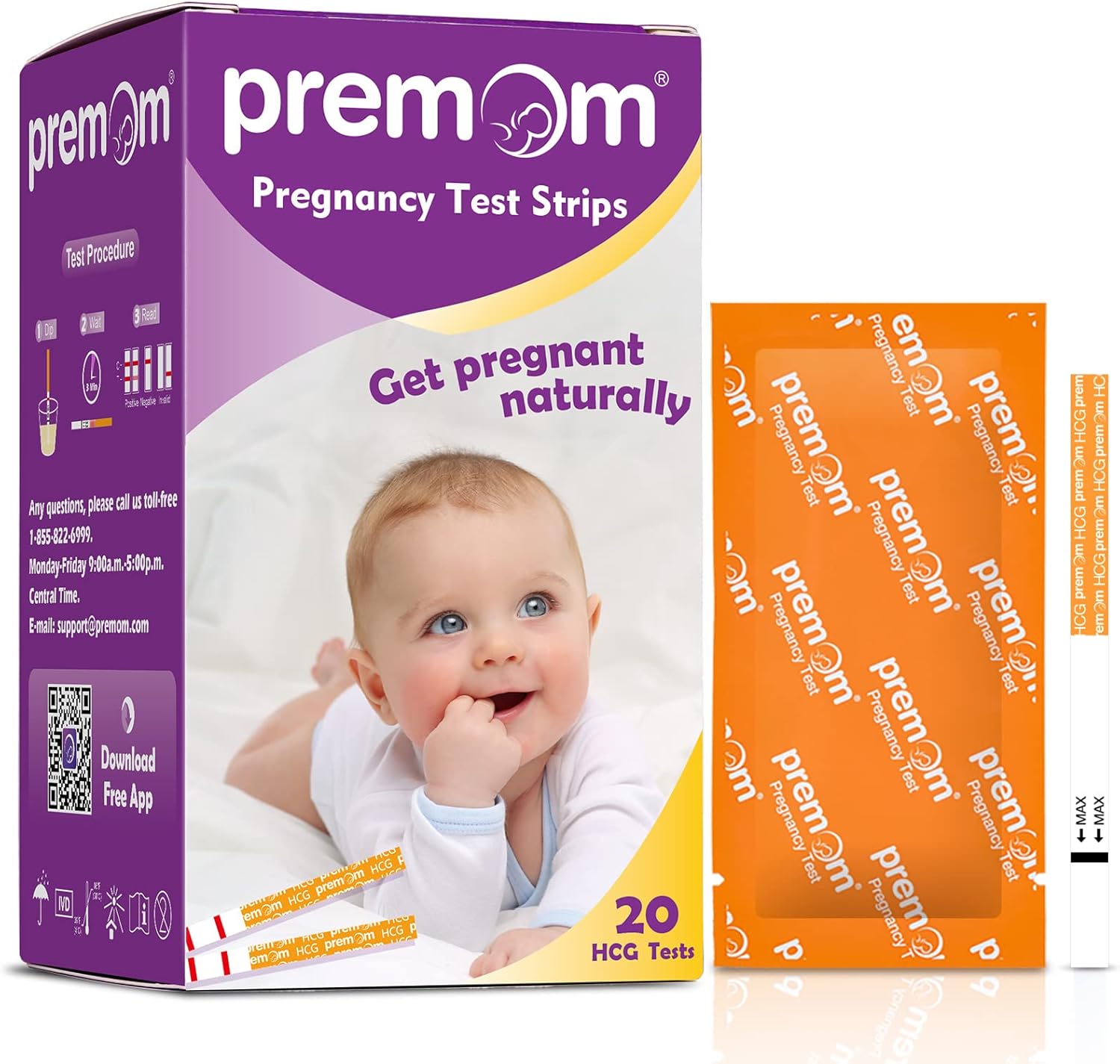 Premom 20 Pack Pregnancy Tests Early Detection Highly Sensitive Result