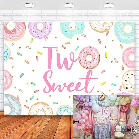 Aveway Donut Two Sweet Birthday Backdrop 7x5ft