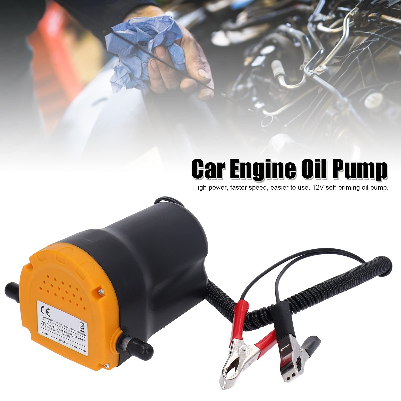 Pompa 'olio del motore 'auto, pompa 'olio di innesco di auto -alluminio con involucro ABS, pompa 'olio di auto -priming elettrico, pompa di aspirazione per il trasferimento del