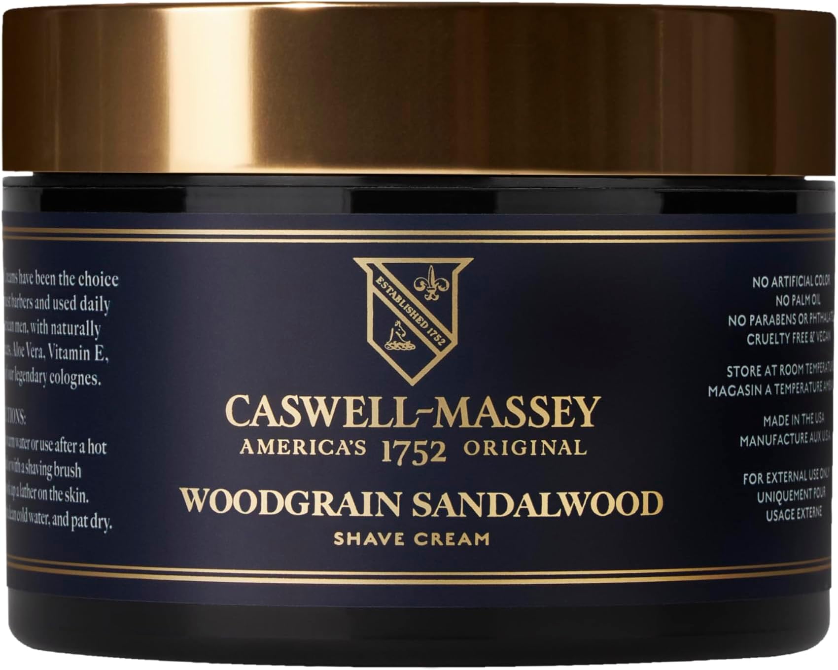 Heritage Woodgrain Sandalwood Shave Cream, Natural Men’s Shaving Cream for Smooth Beard Shaving, Soothing for Sensitive Skin, USA Made, 8 Fl Oz