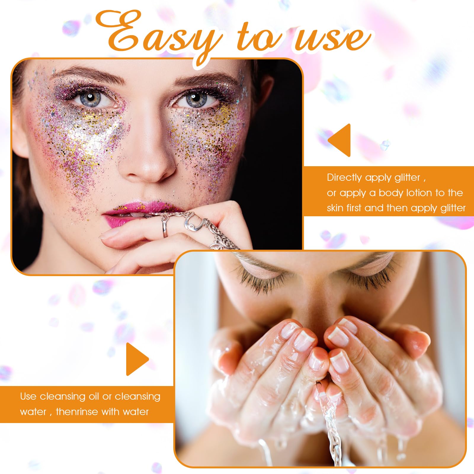 simarro Fluorescencyjne cekiny brokatowe, 12 kolorów, hex Face Body Glitter zestaw do paznokci, włosów, ciała, brokatu, na Halloween, do makijażu, oczu, ust, ciała, rękodzieła, 554117_1_MXD1TRBYQ
